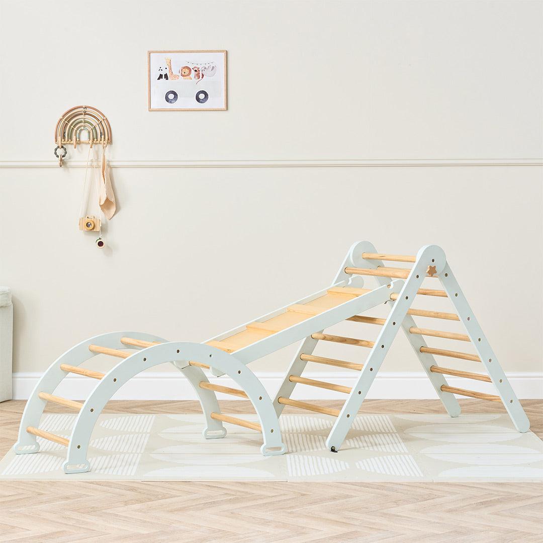  Tutti Bambini Scala Montessori 3 In 1 Pikler Climbing Frame With Climbing Wall - Sea Mist、mySite、merchandisen