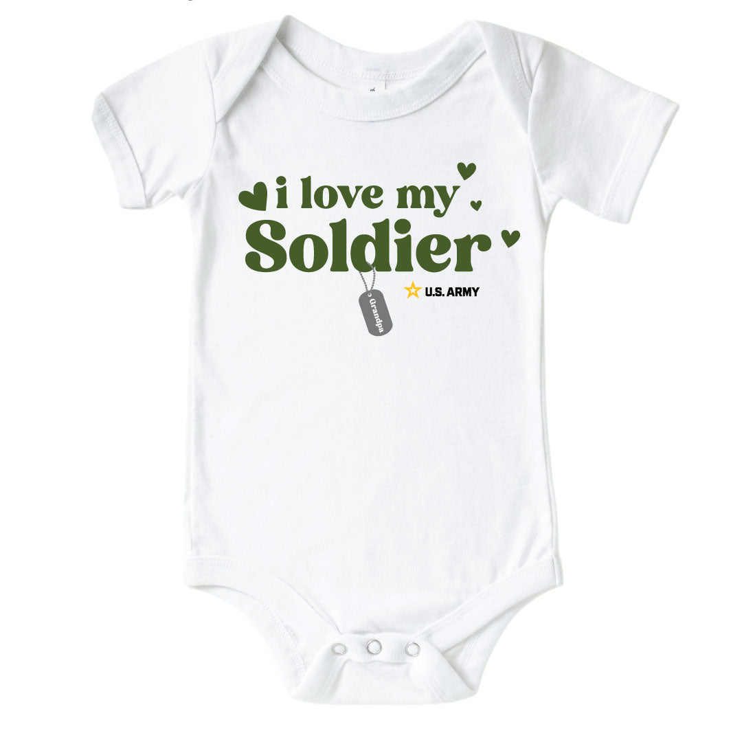  U.S. Army Personalized My Soldier Graphic Bodysuit | White、mySite、layawaytickets