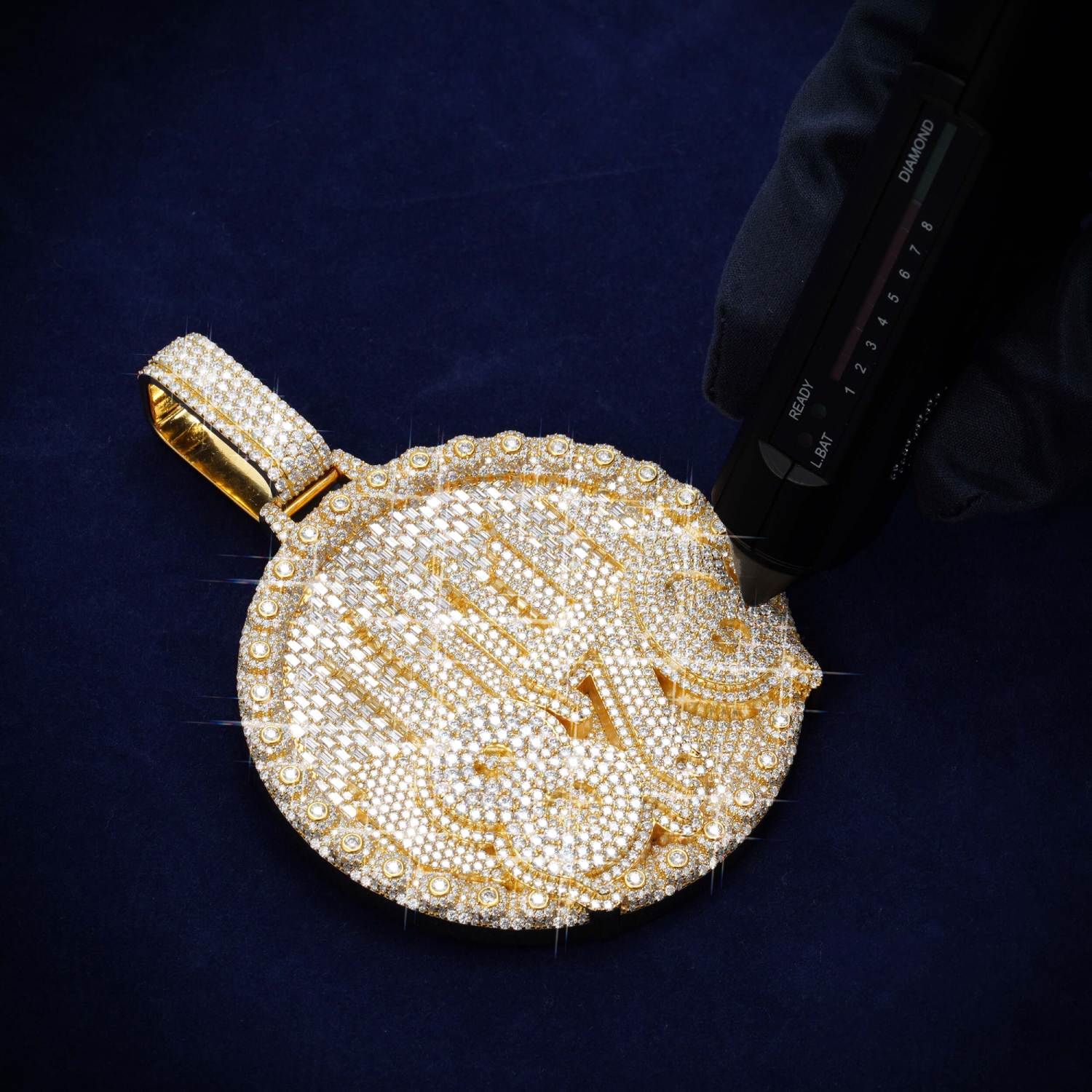 876 Custom Moissanite Circle Pendant 14K Gold、mySite、hinf8tx79