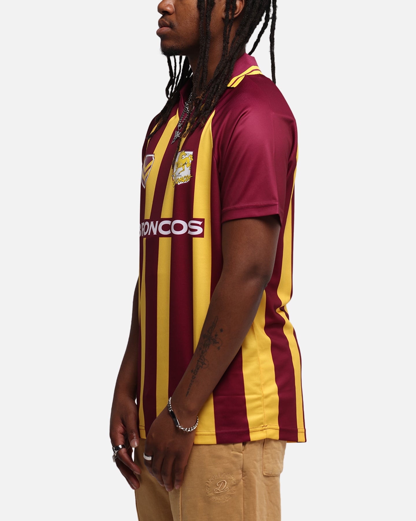 Bleacher Athletic Brisbane Broncos NRL 1908 Collared T-Shirt Official Team Colour、mySite、zt4zffjzw