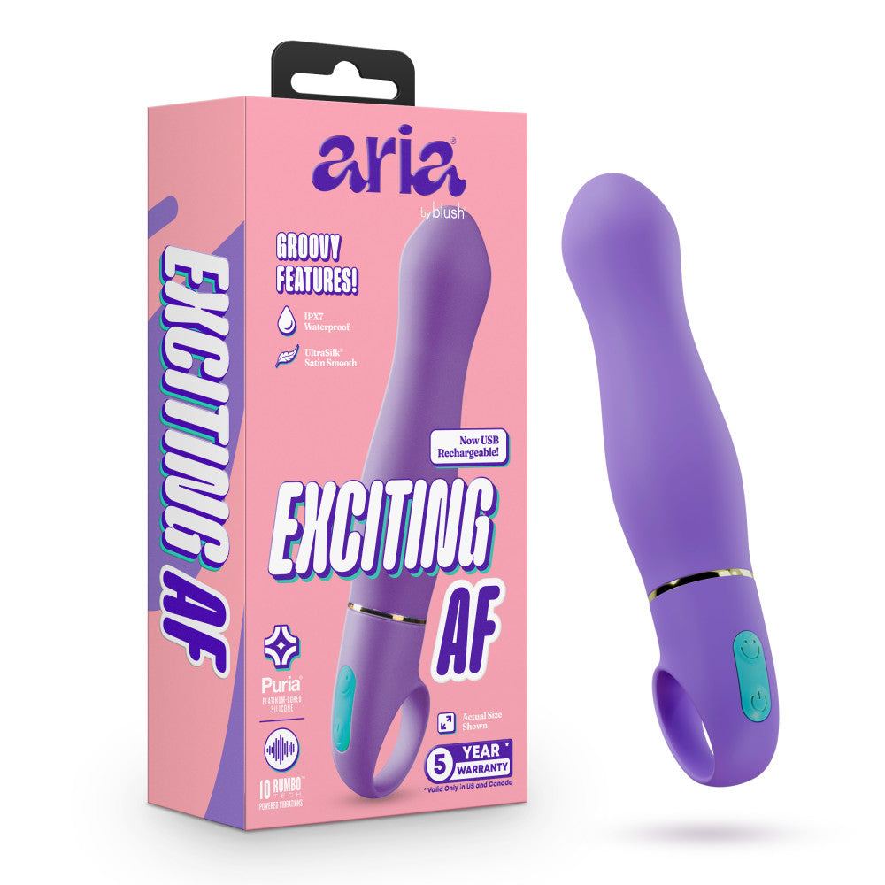 Aria by Blush® | Exciting AF 6 Inch Silicone Vibrator – Rechargeable Clitoral & G-Spot Stimulator –In Indigo、mySite、bottomscart