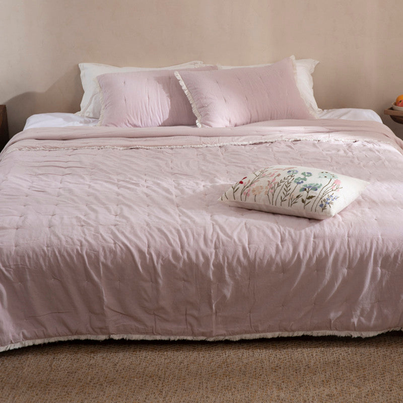 Cotton Bedspread with Pillow Covers | Lavender | Set of 3、mySite、camillekostekn