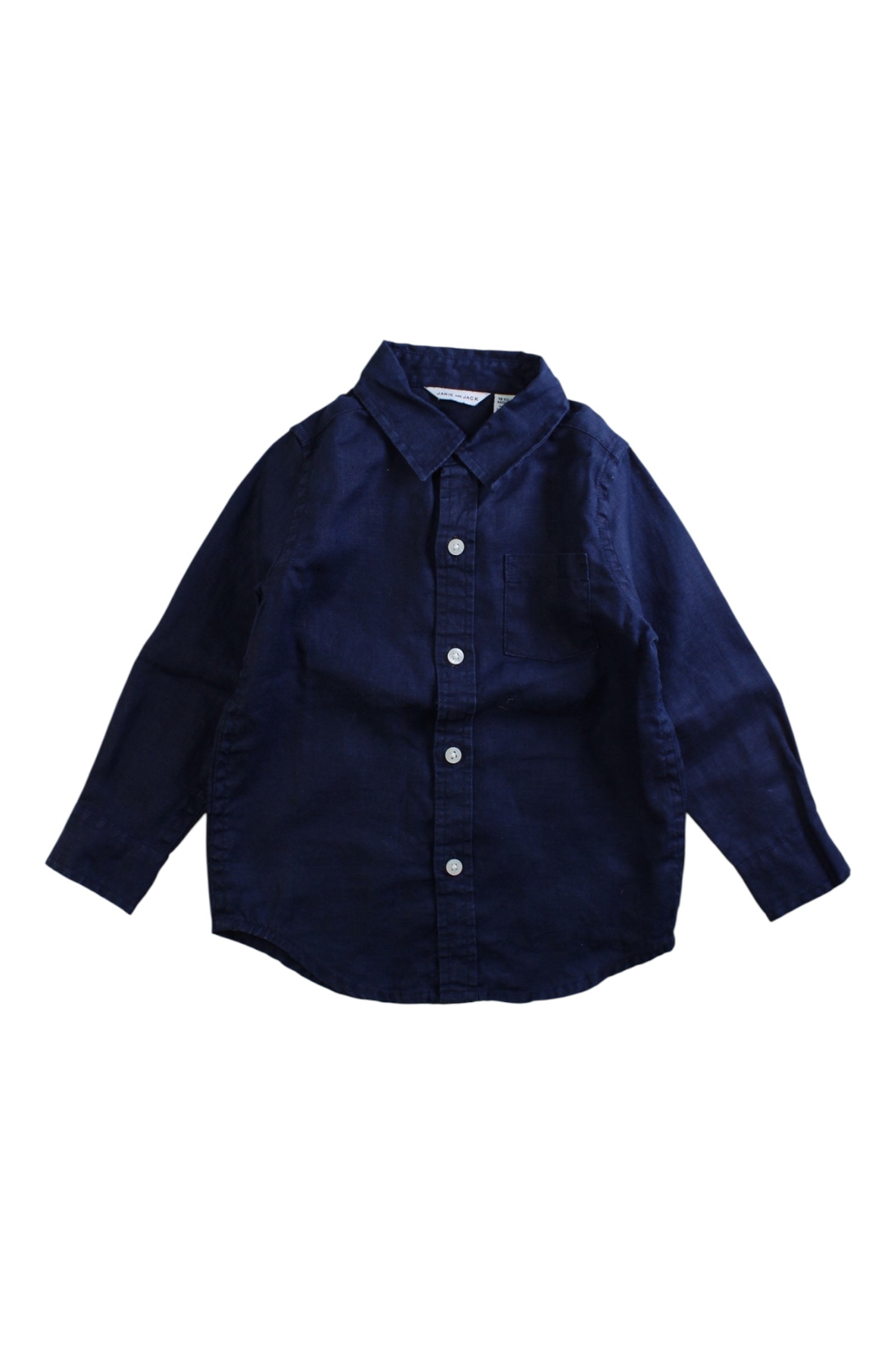 Janie & Jack Long Sleeve Linen Shirt 18-24M、mySite、g9winljtr