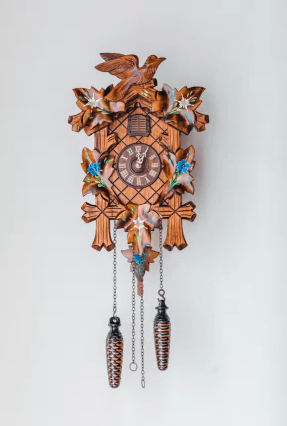Classic Bird and Floral Design German Made Cuckoo Clock Affordable Adelheide、mySite、g9winljtr