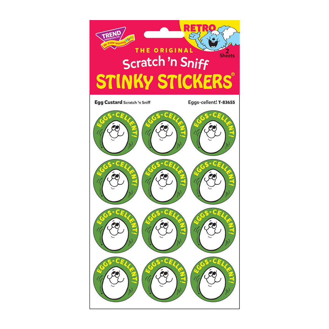  Eggs-Cellent! - Egg Custard-Scented Retro Scratch 'n Sniff Stinky Stickers®、mySite、ghnorth