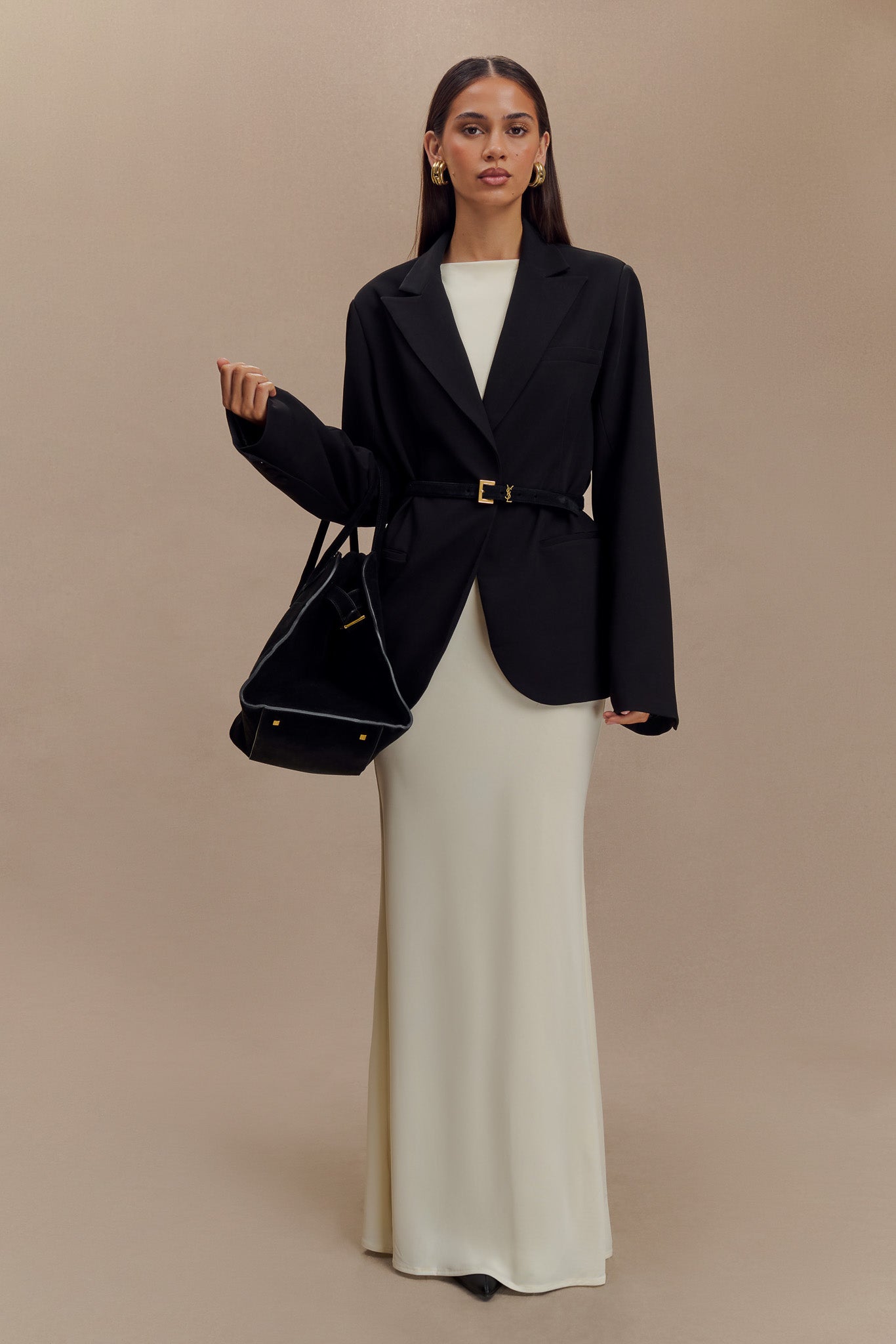 Tarna Sleeveless Slinky Maxi Dress - Bone、mySite、solidvoid