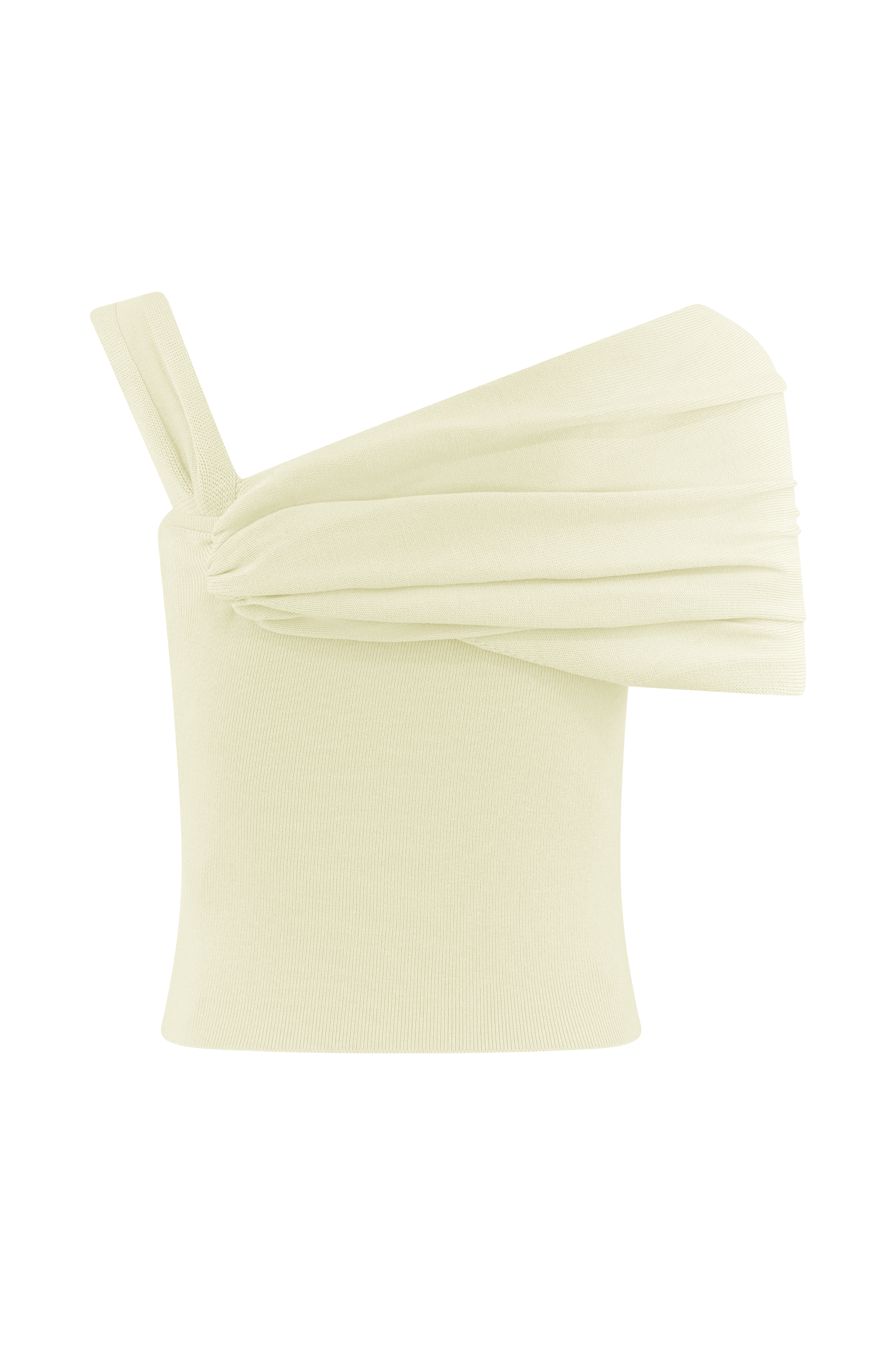 Irene Gathered Knit Top - Ivory、mySite、solidvoid