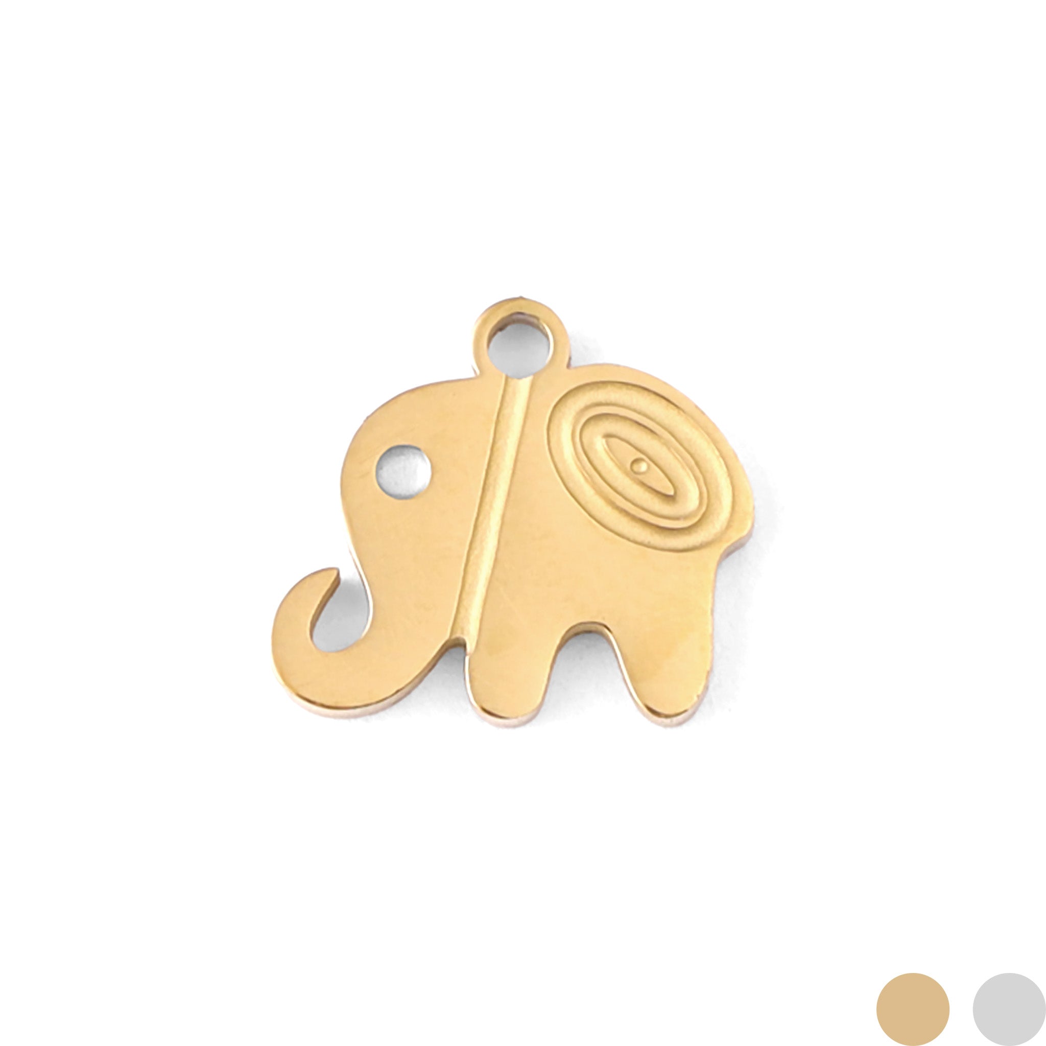 18K Gold PVD Stainless Steel Happy Elephant Charm / PDL0049、mySite、dreamappss