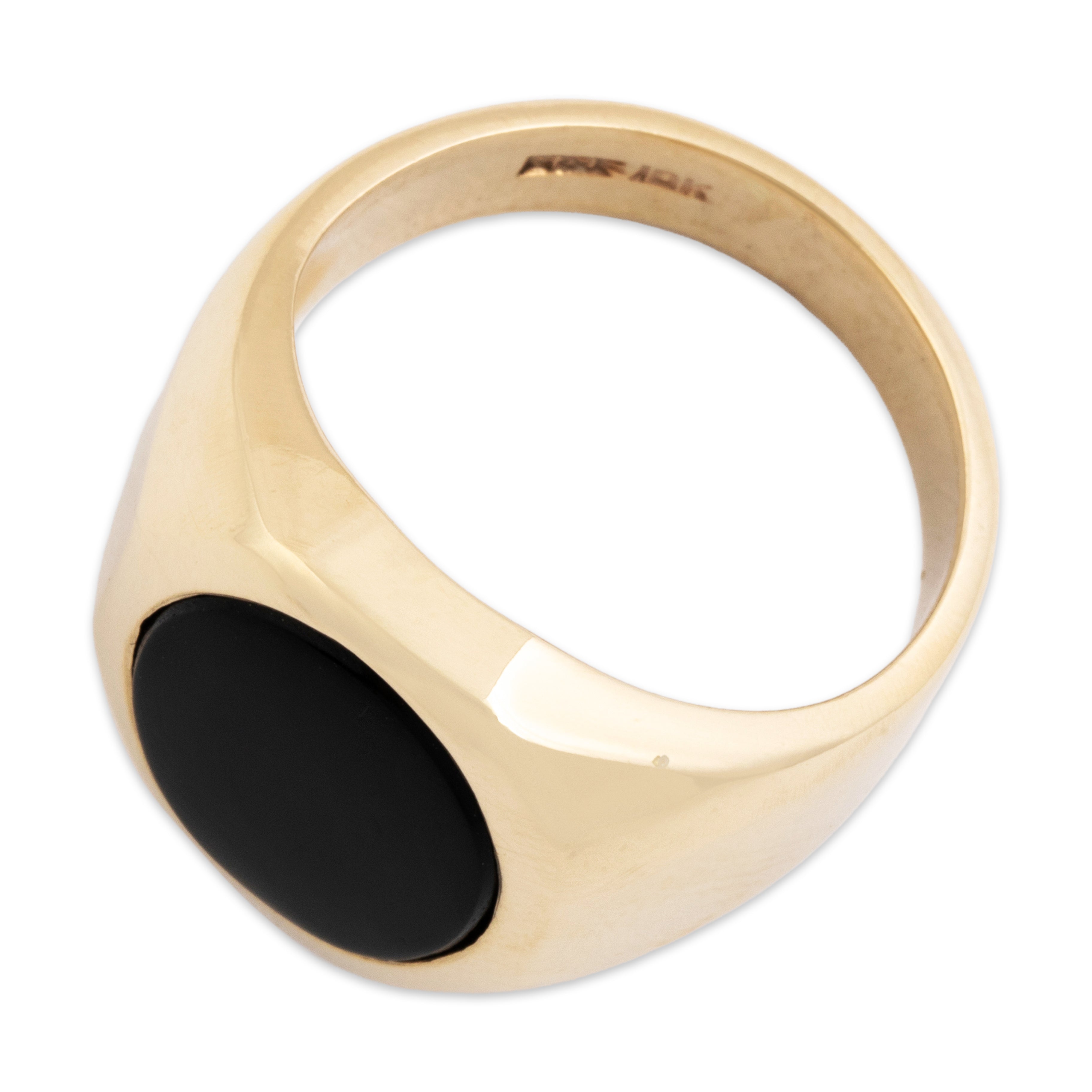 Vintage 10k Yellow Gold Onyx Geometric Signet Ring 8.00、mySite、hinf8tx79