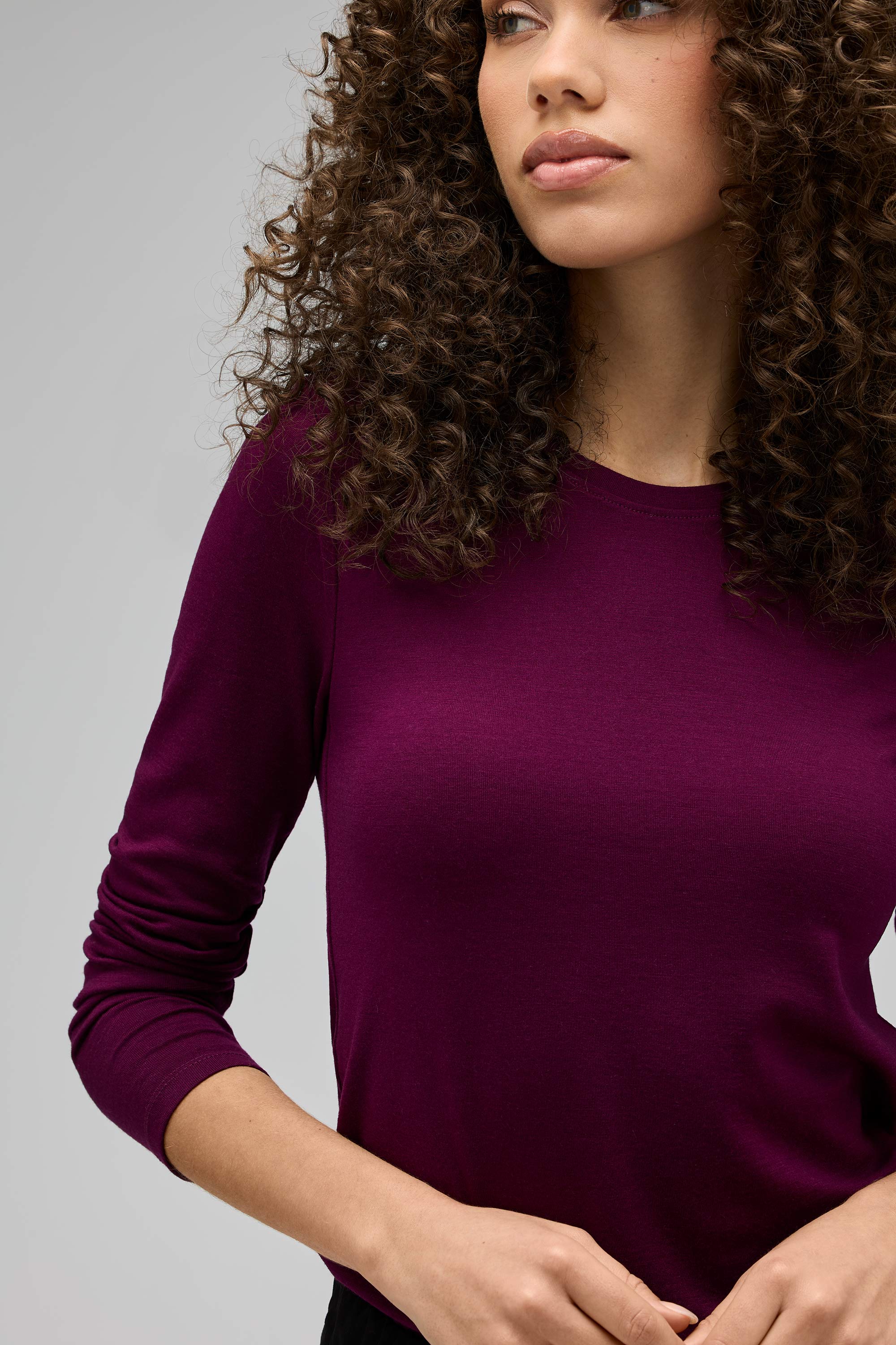 Women's Long Sleeve Merino Crew、mySite、noshort