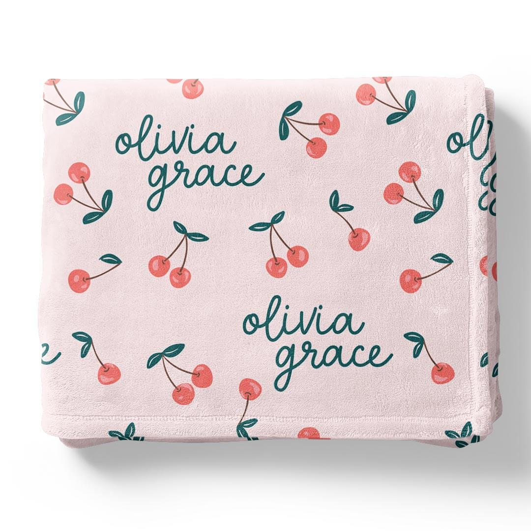 Cherry On Top Personalized Kids Blanket、mySite、layawaytickets