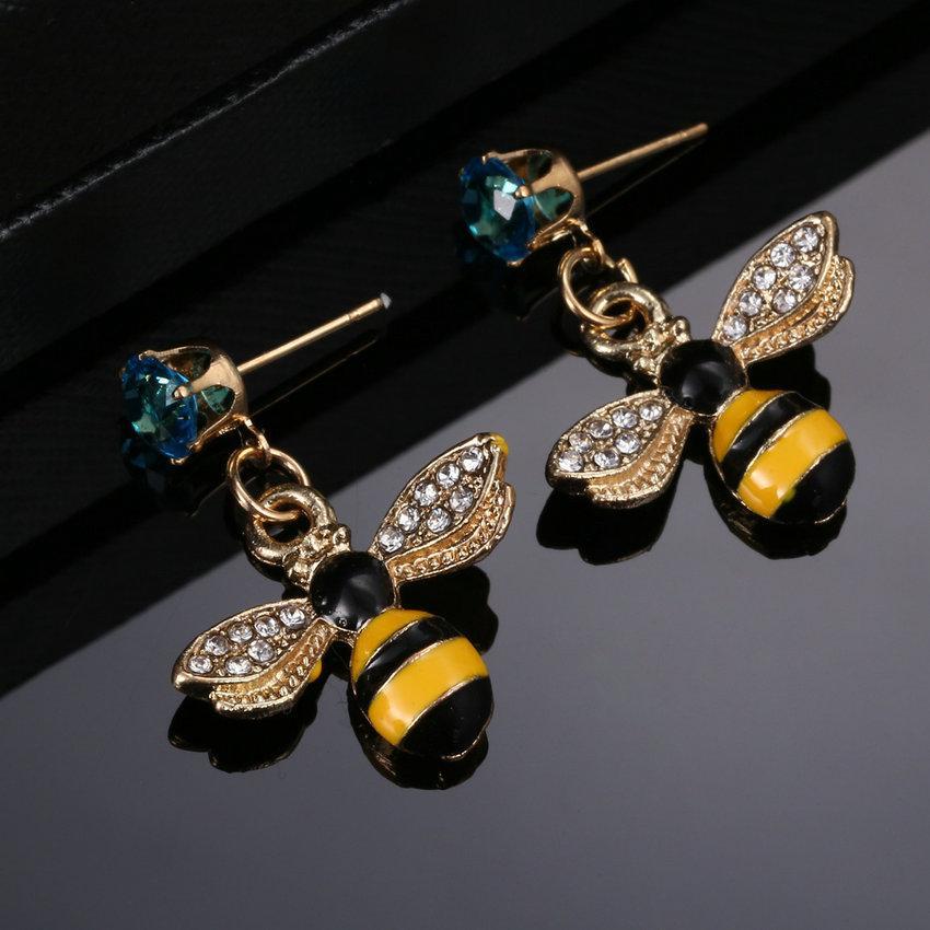 Honey Bee Necklace & Earrings with Austrian Elements Crystal、mySite、g9winljtr