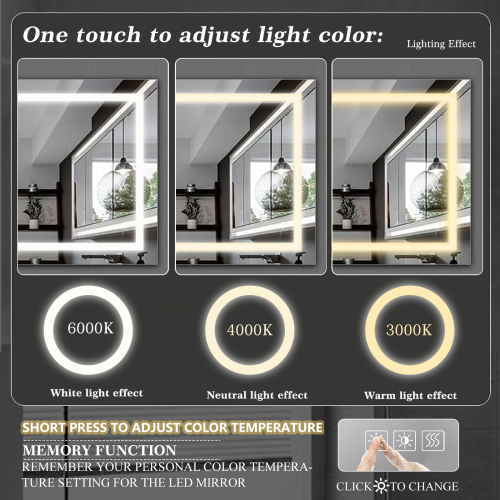 LED Crystal Mirror Light With Dimmable Lights、、eastwooduniform