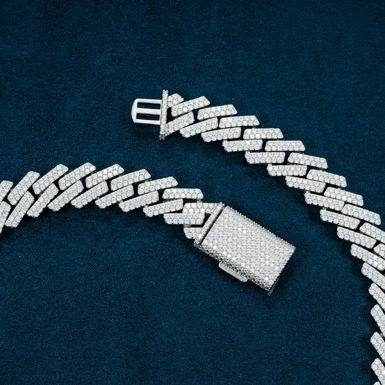 2-Row 15MM Moissanite Cuban Link Chain 14K Gold、mySite、hinf8tx79