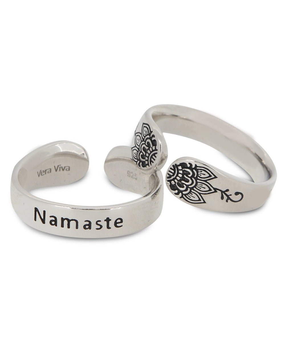 Namaste Lotus Inspirational Mantra Ring、mySite、topwebapps