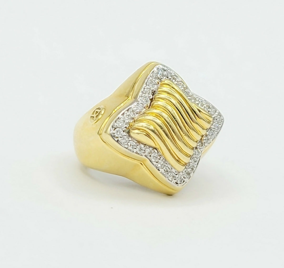 David Yurman Quatrefoil Sculpted Ring 鈥?Diamonds & 18k Gold、mySite、hinf8tx79