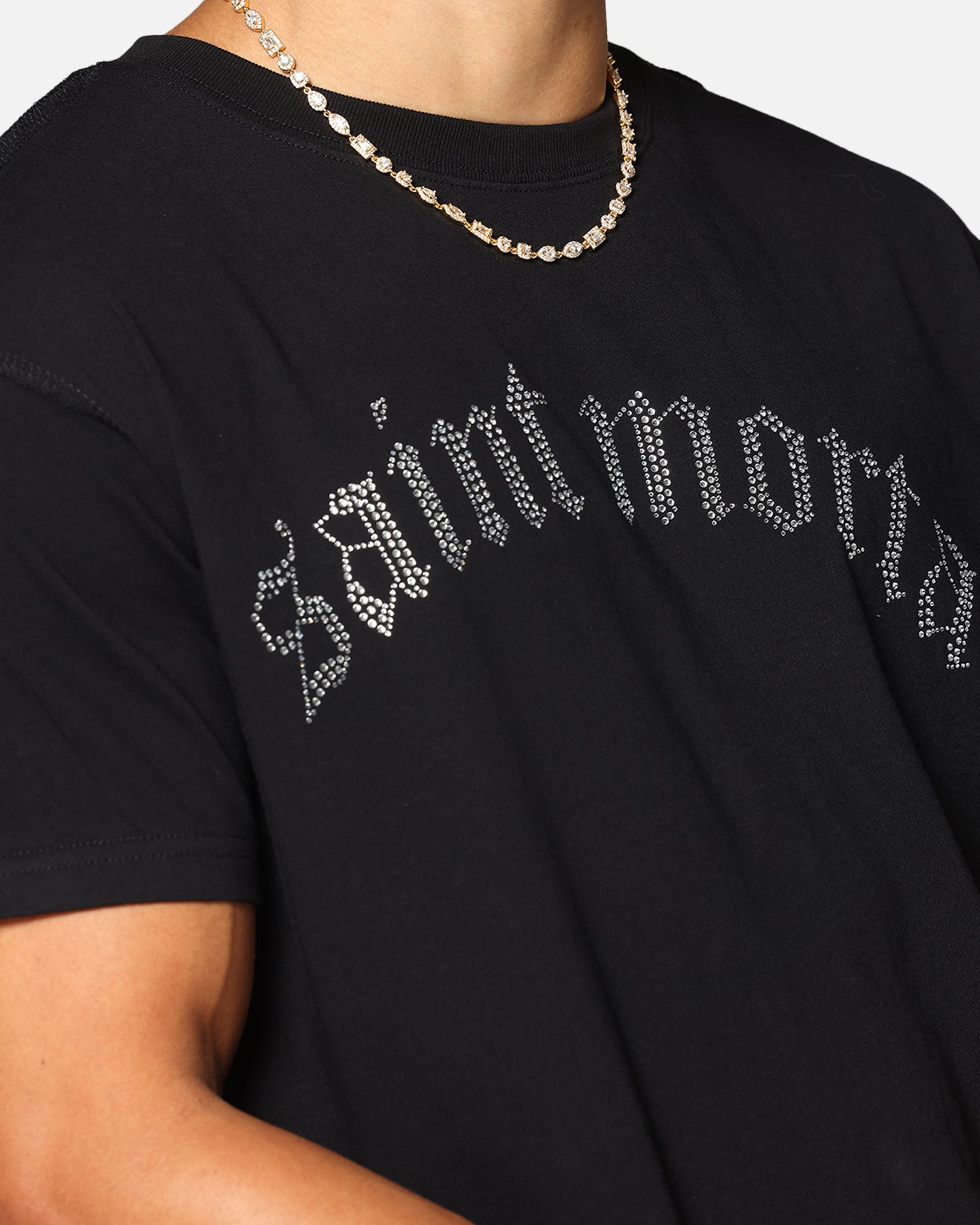 Saint Morta Rhinestone T-Shirt Black、mySite、zt4zffjzw