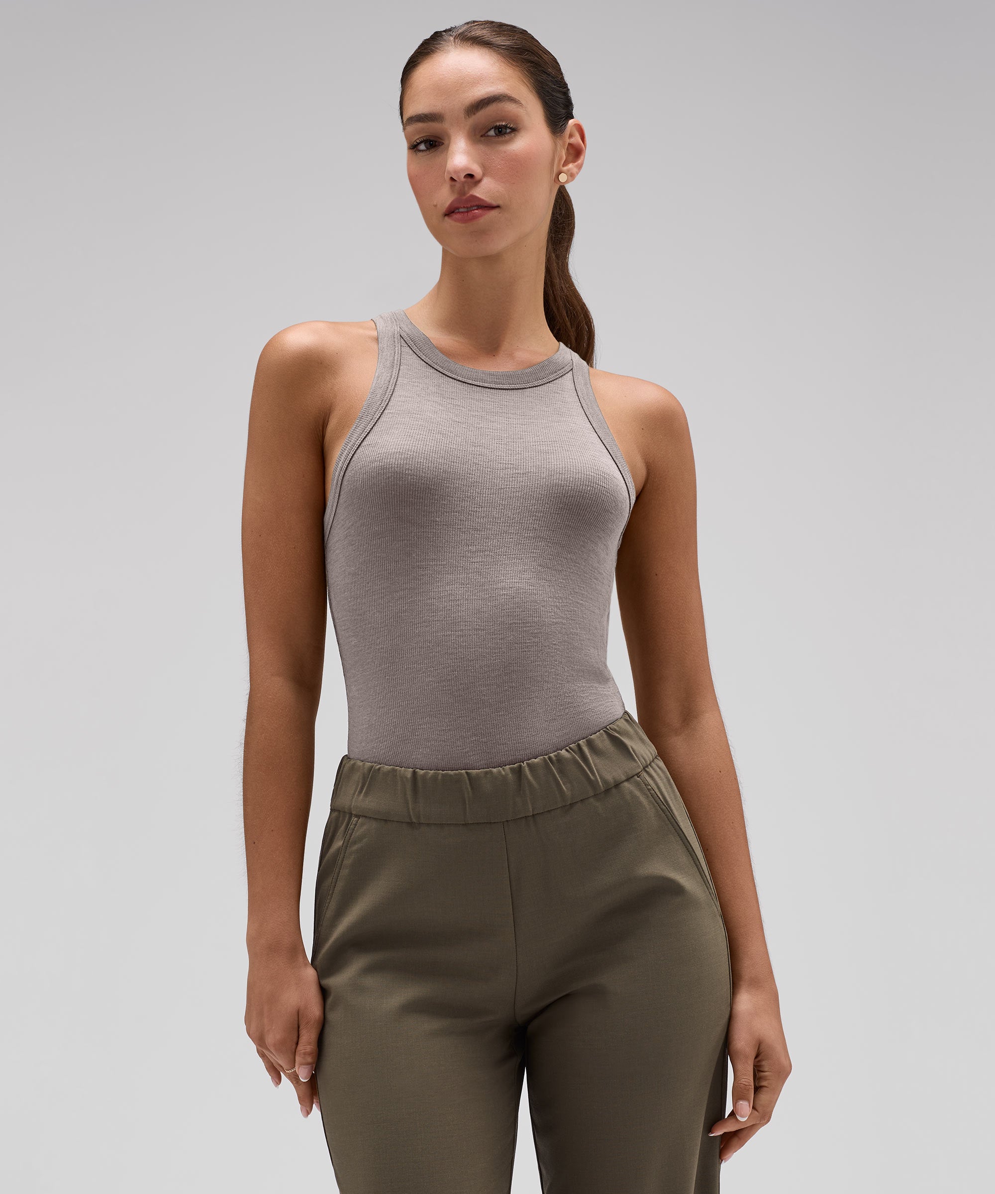 Women's Merino Ribbed Racer Tank、mySite、noshort