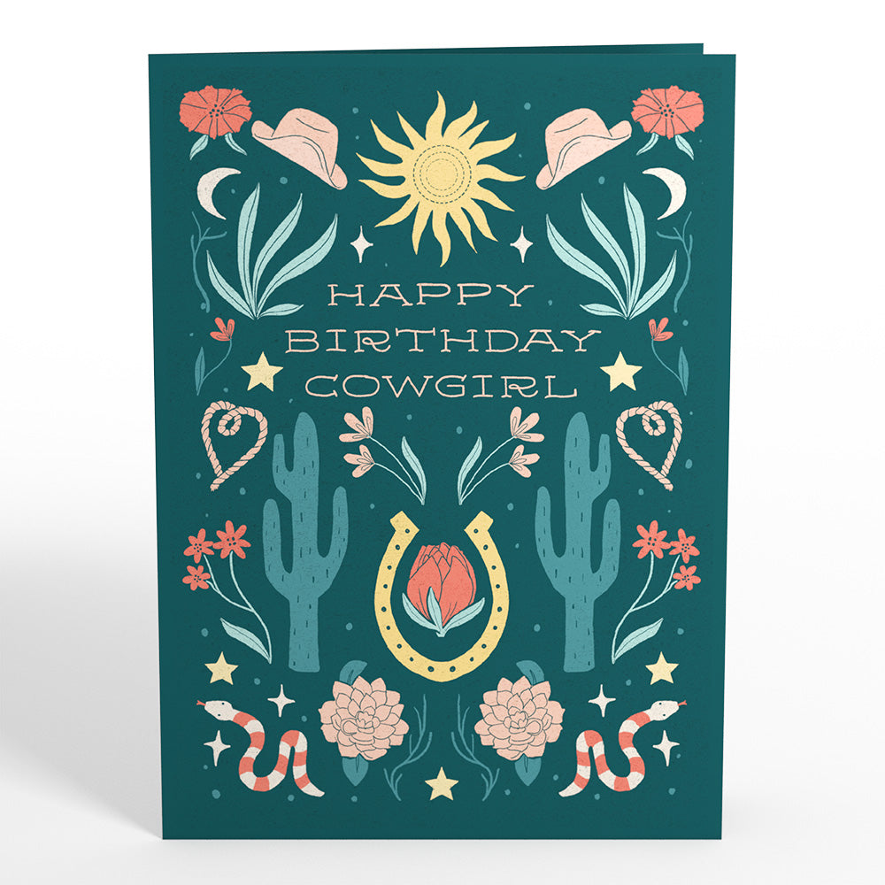 Happy Birthday Cowgirl Pop-Up Card、mySite、solidvoid