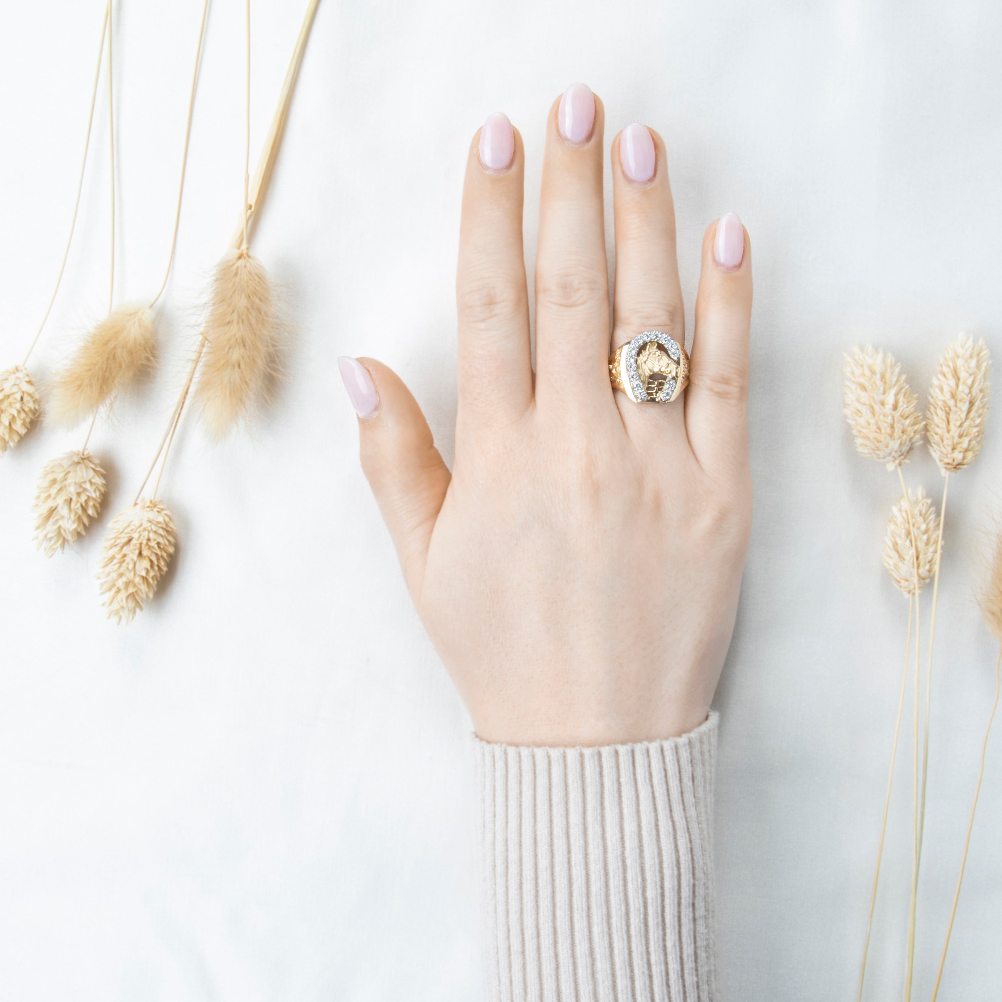 Vintage Large 14k Yellow Gold .49cttw Diamond Wonderful Figural Horse Ring 8.25、mySite、hinf8tx79