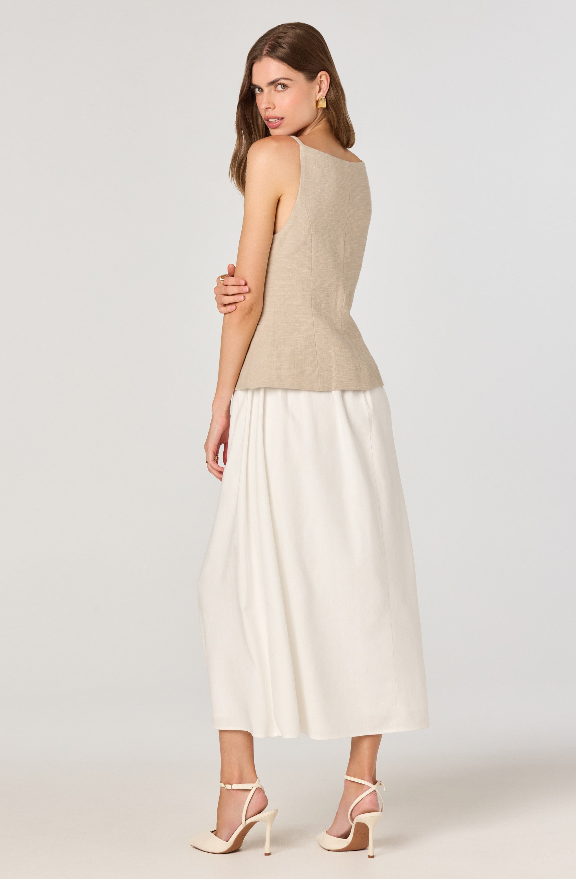 Longline Vest Mixed Media Dress、mySite、solidvoid