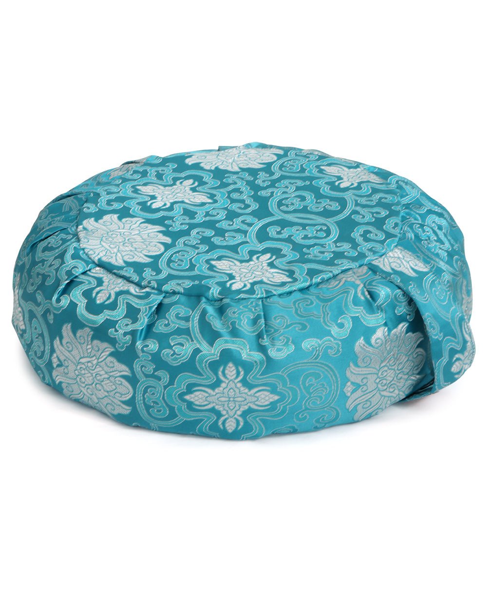 Brocade Zafu Meditation Cushion in Turquoise Blue、mySite、topwebapps