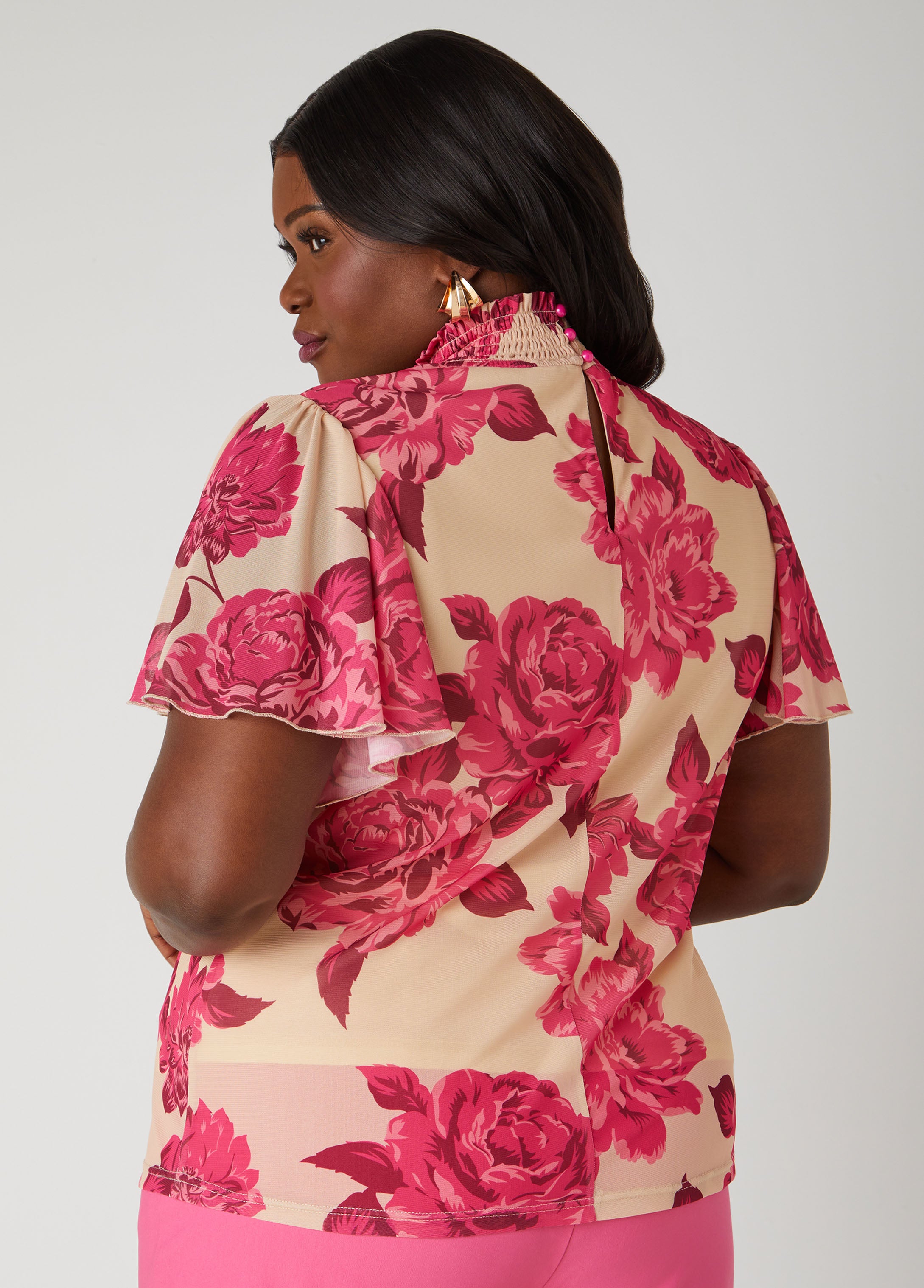 Floral Mesh Keyhole Top、mySite、bengalsvssteelers