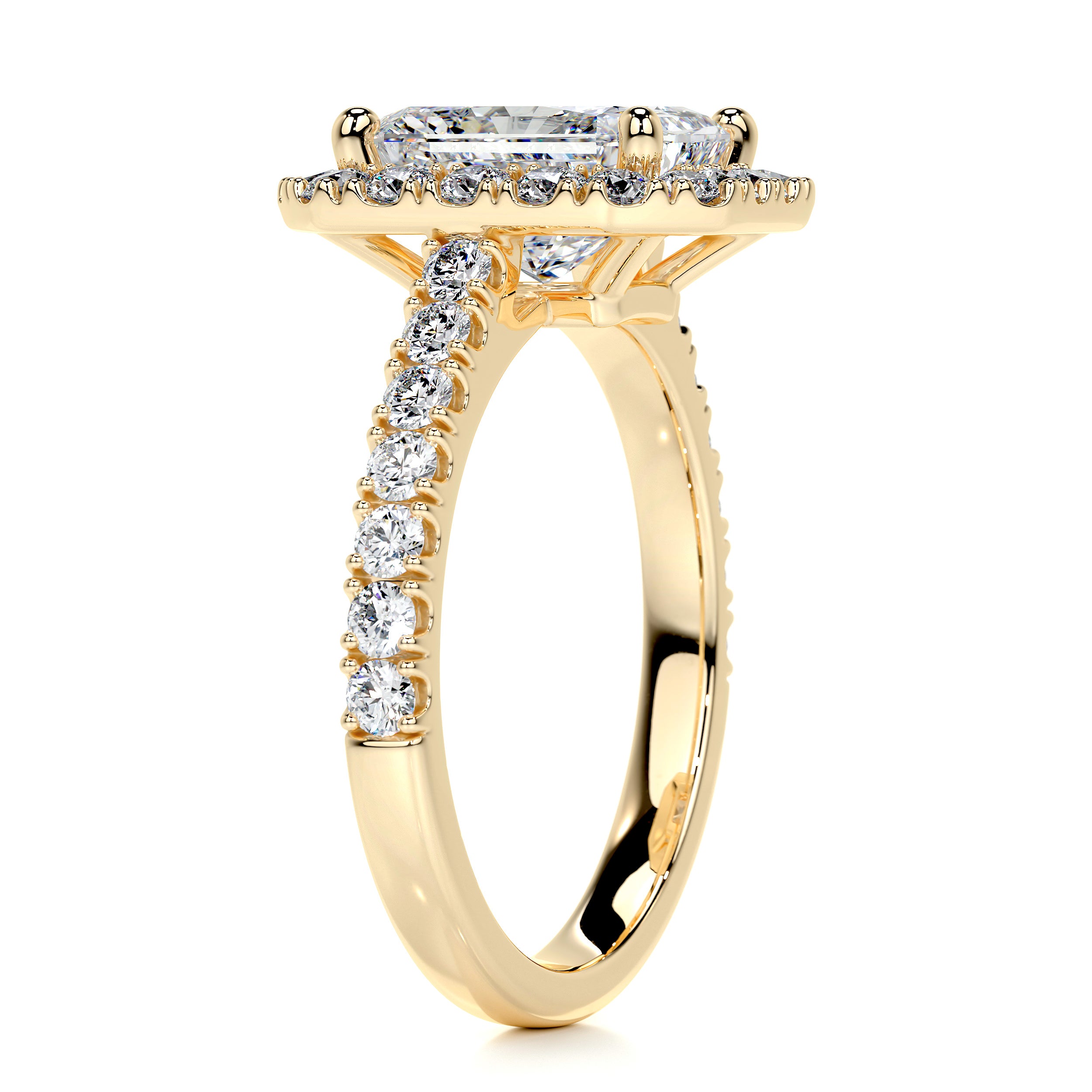 Andrea Moissanite & Diamond Ring -18K Yellow Gold、mySite、hinf8tx79