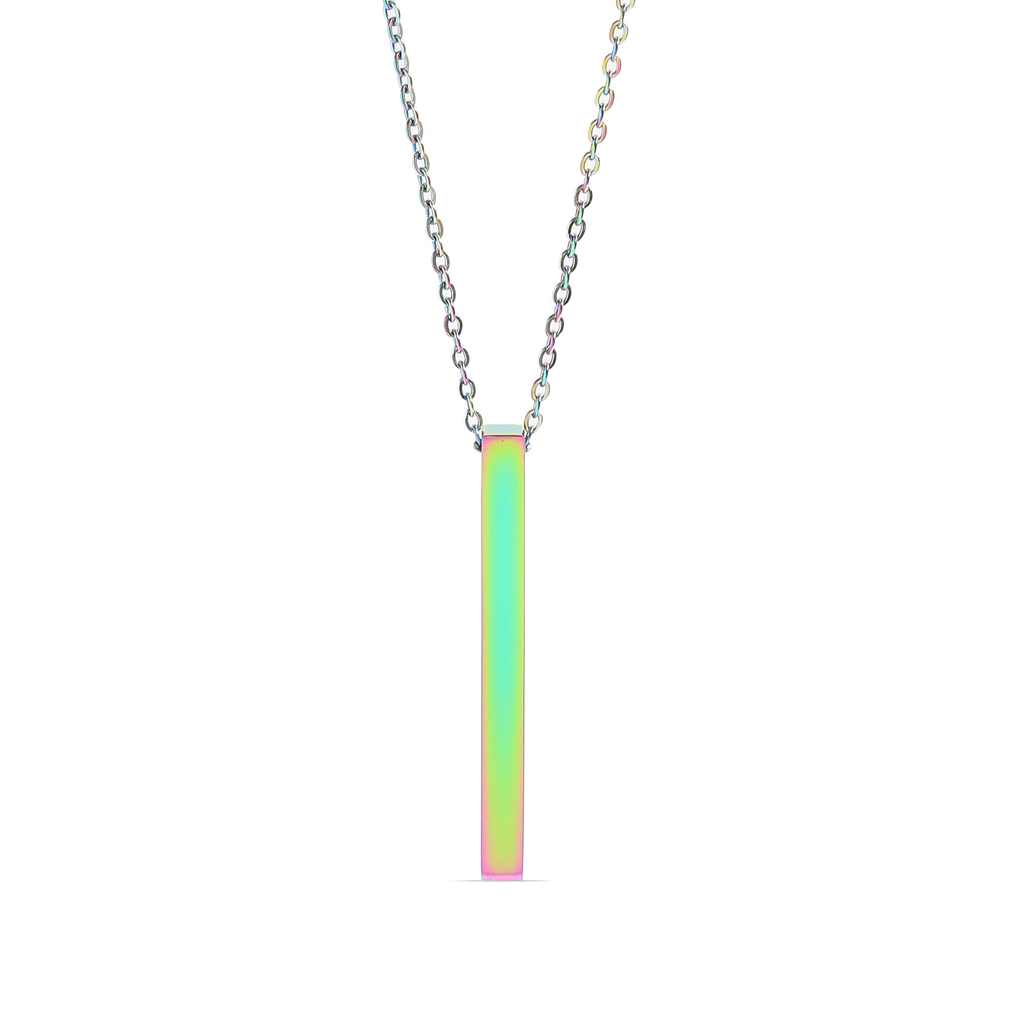 18K Gold PVD Stainless Steel Square 4 Sided Vertical Blank Bar Necklace / SBB0120、mySite、dreamappss