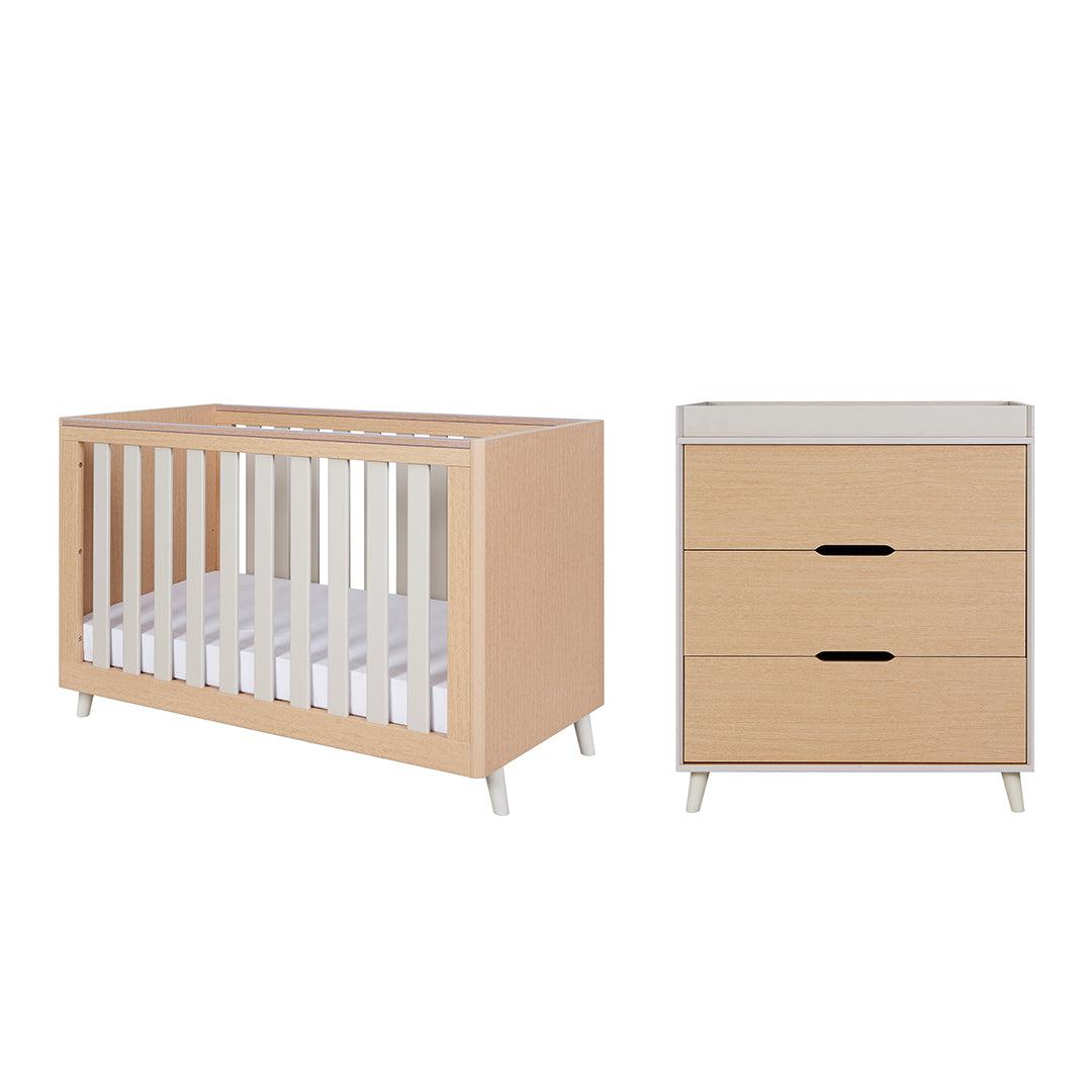  Tutti Bambini Fika Mini 2 Piece Room Set - Light Oak/White Sand、mySite、merchandisen