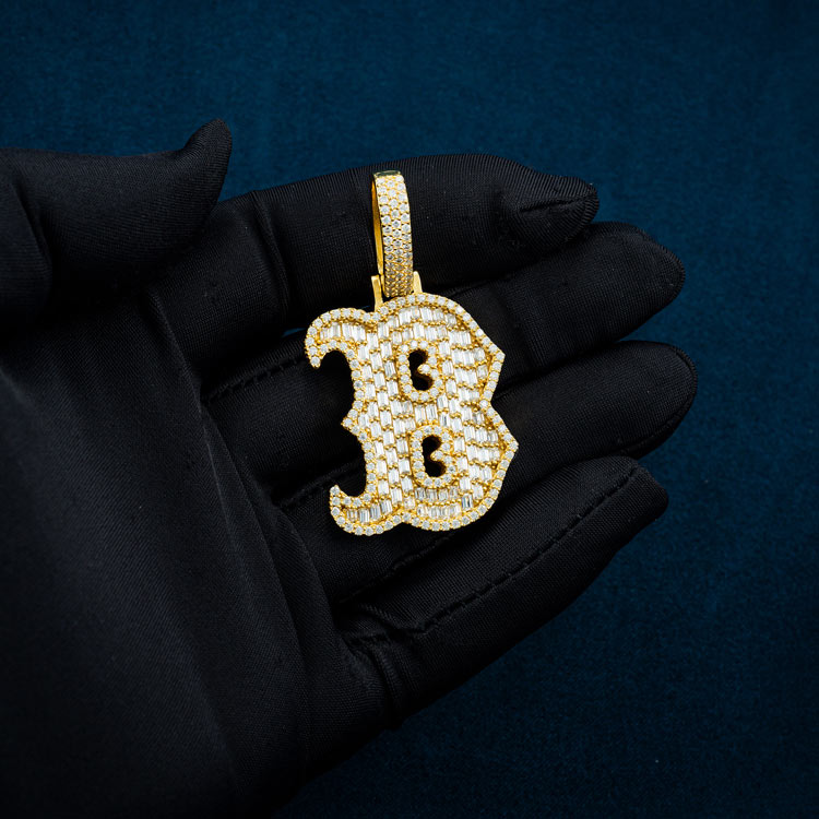 Moissanite Letter B Pendant 14K Gold、mySite、hinf8tx79
