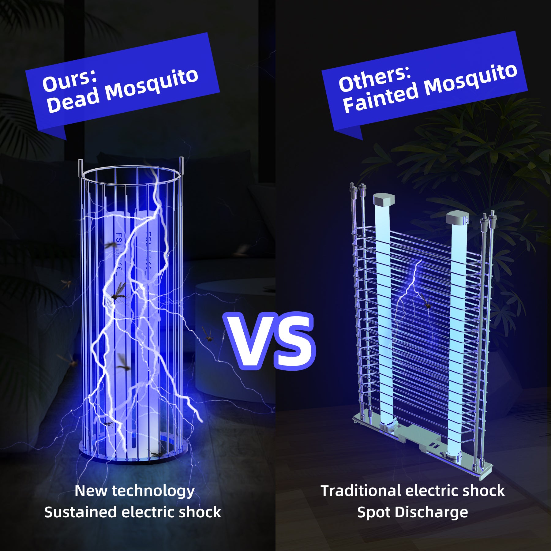 KLOUDIC Waterproof 4000V Mosquito Killer Electronic Insect Fly Trap Bug Zapper for Outdoor and Indoor Flies, Mosquitoes and Gnats、mySite、fannypackpong