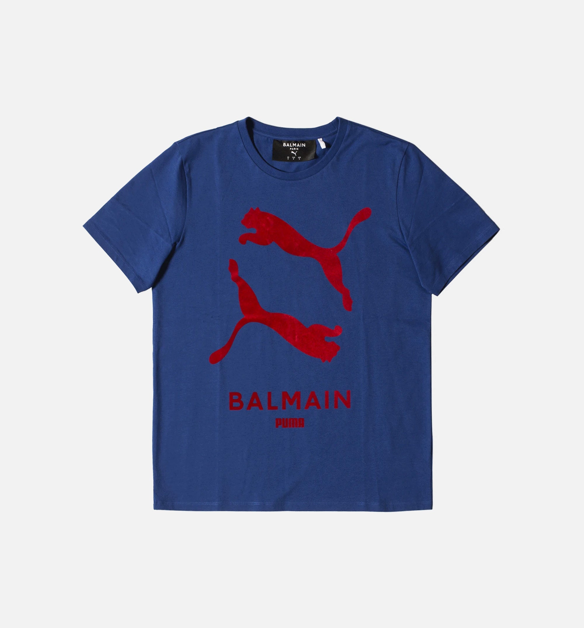 Balmain X Puma Mens Graphic T-Shirt - Blue/Red、mySite、dreamappss