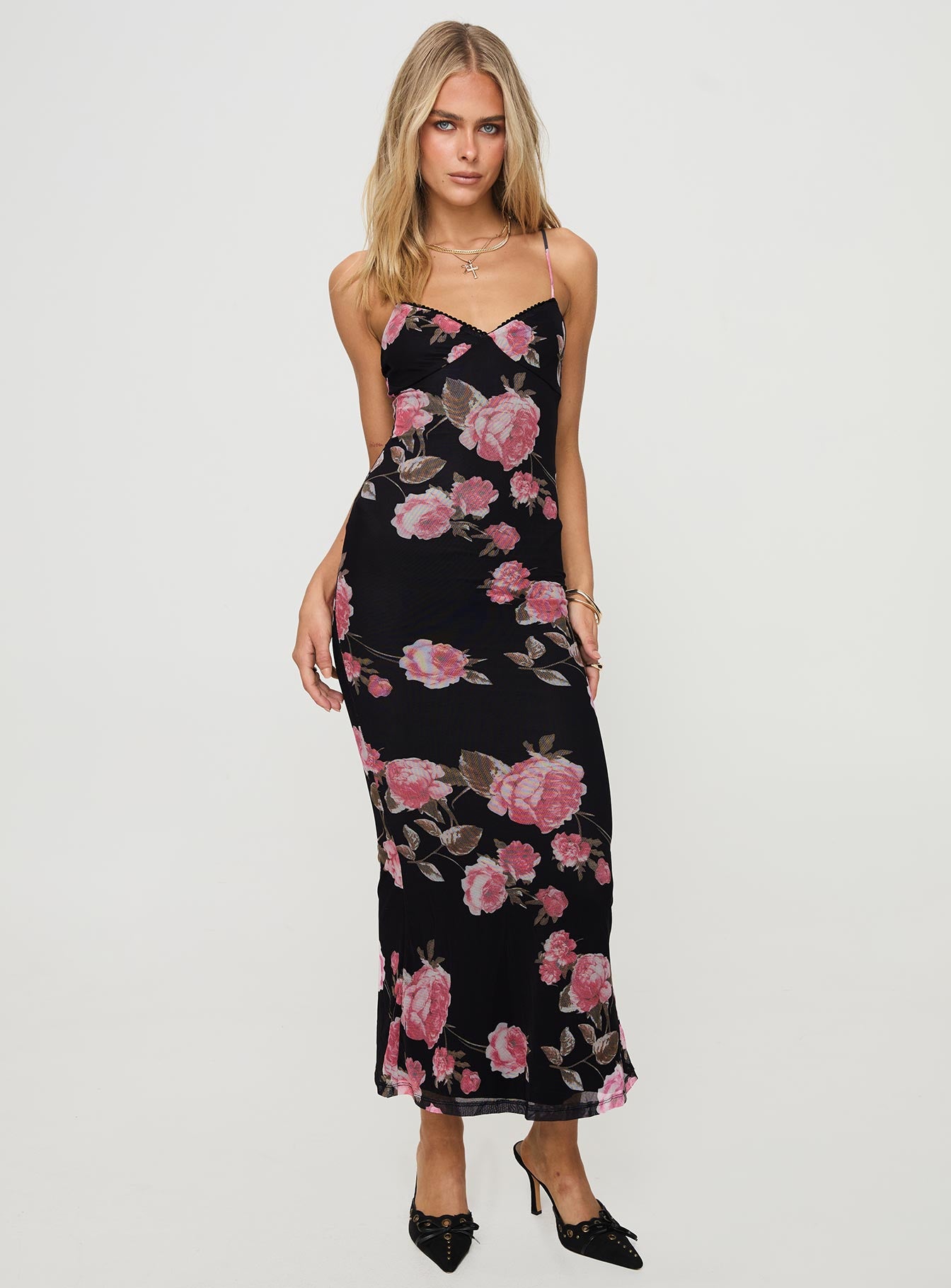 Manolis Maxi Dress Black / Floral、mySite、solidvoid
