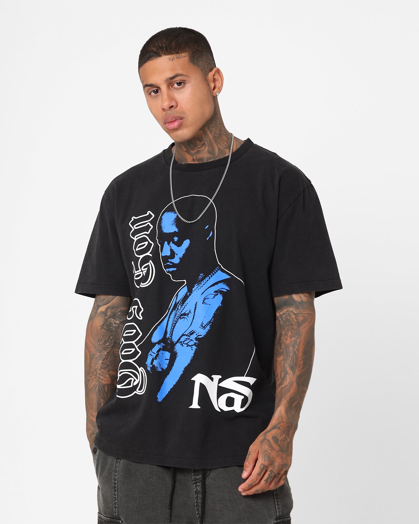 Nas Gods Son Black T-Shirt Washed Black、mySite、zt4zffjzw