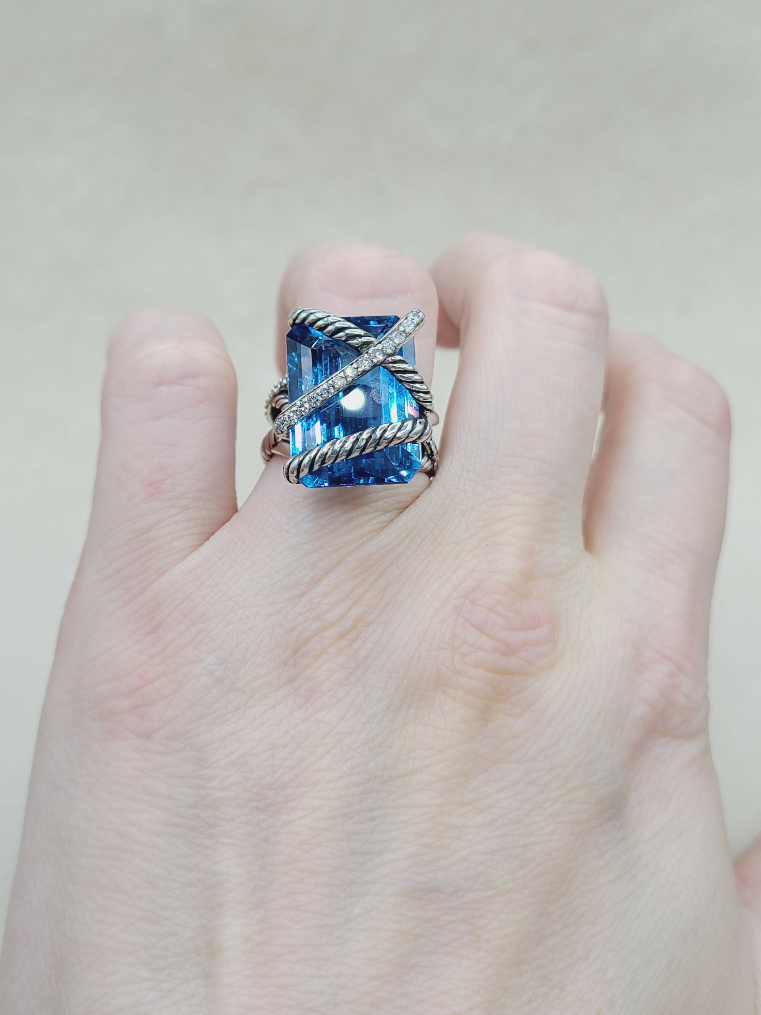 David Yurman Cable Wrap Ring Hampton Blue Topaz、mySite、hinf8tx79