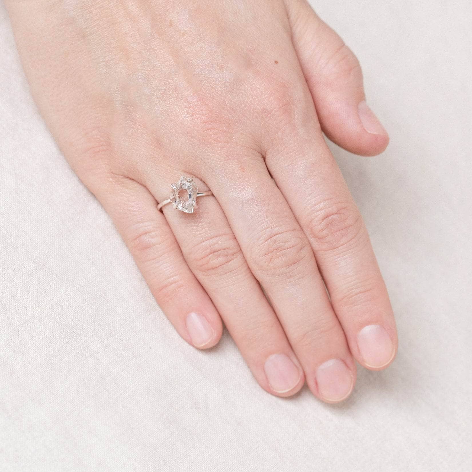 Clear Quartz Raw Freeform Gold or Silver Ring、mySite、hinf8tx79