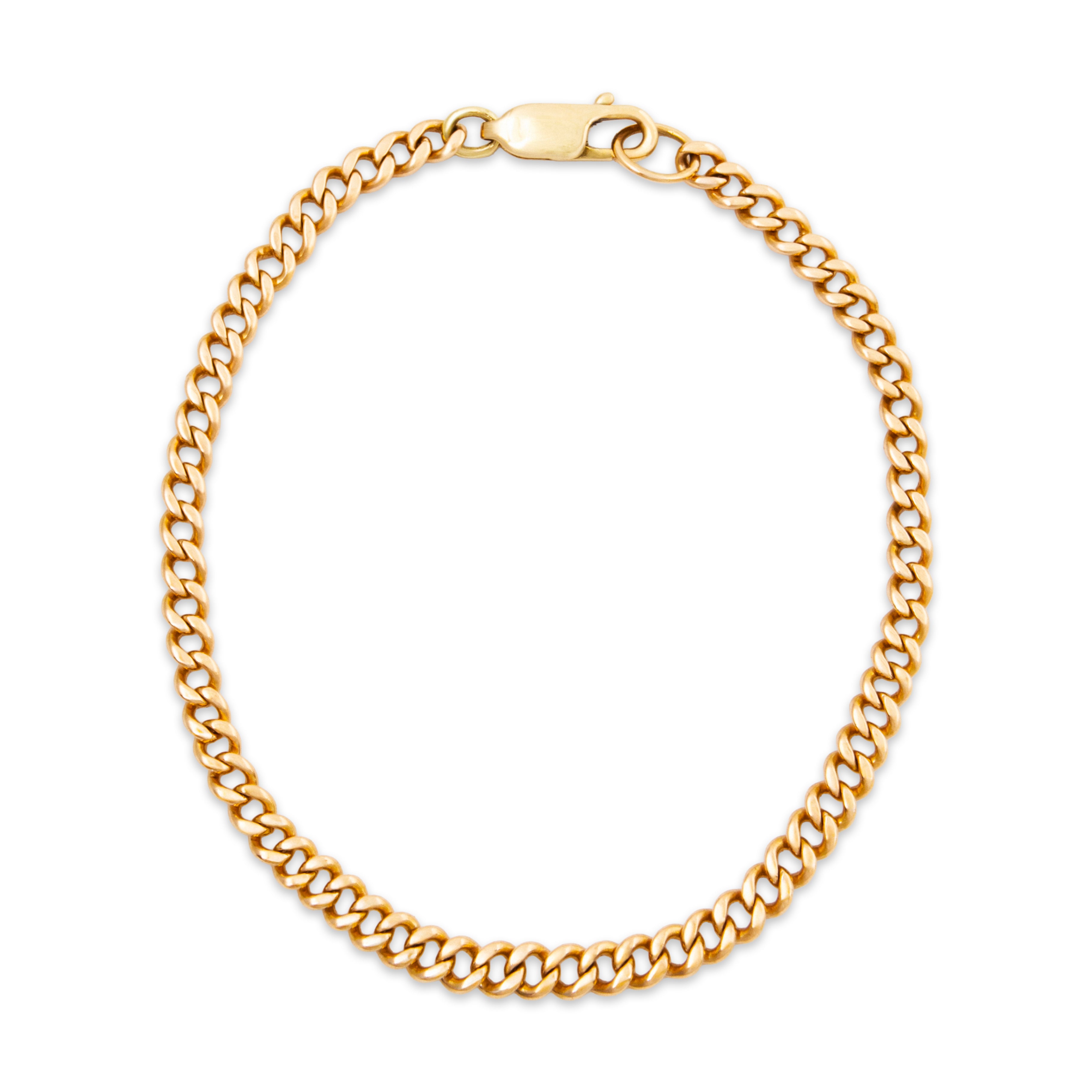 Vintage 14k Yellow Gold Classic Curb Chain Bracelet 7.25、mySite、hinf8tx79