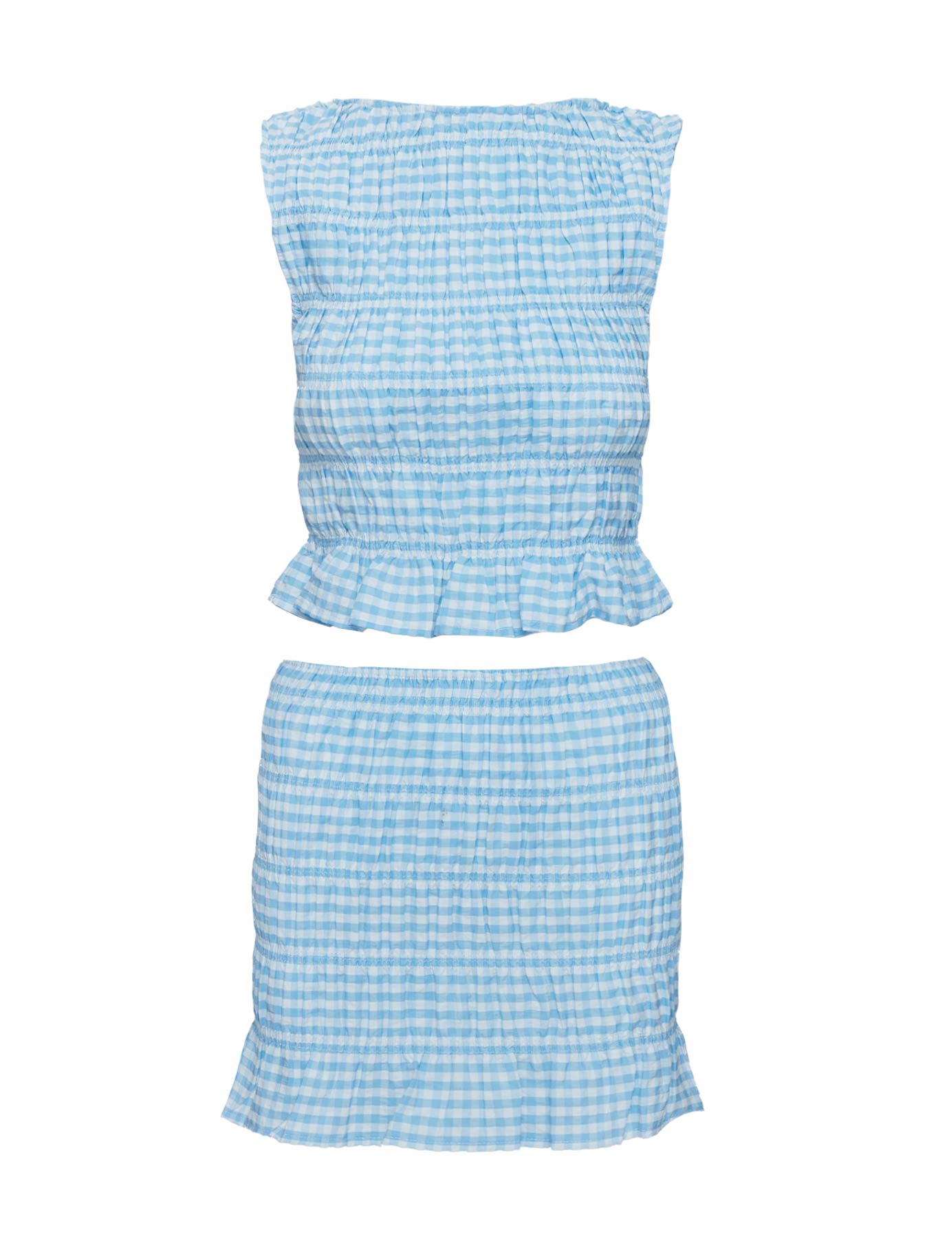 Miss You More Shirred Set Blue、mySite、solidvoid