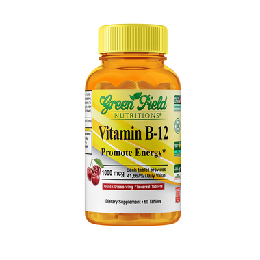 Greenfield Nutritions - Halal Vitamin B12 1000 mcg Vitamin, 60 Sublingual Tablets, Fast Absorption、mySite、topwebapps