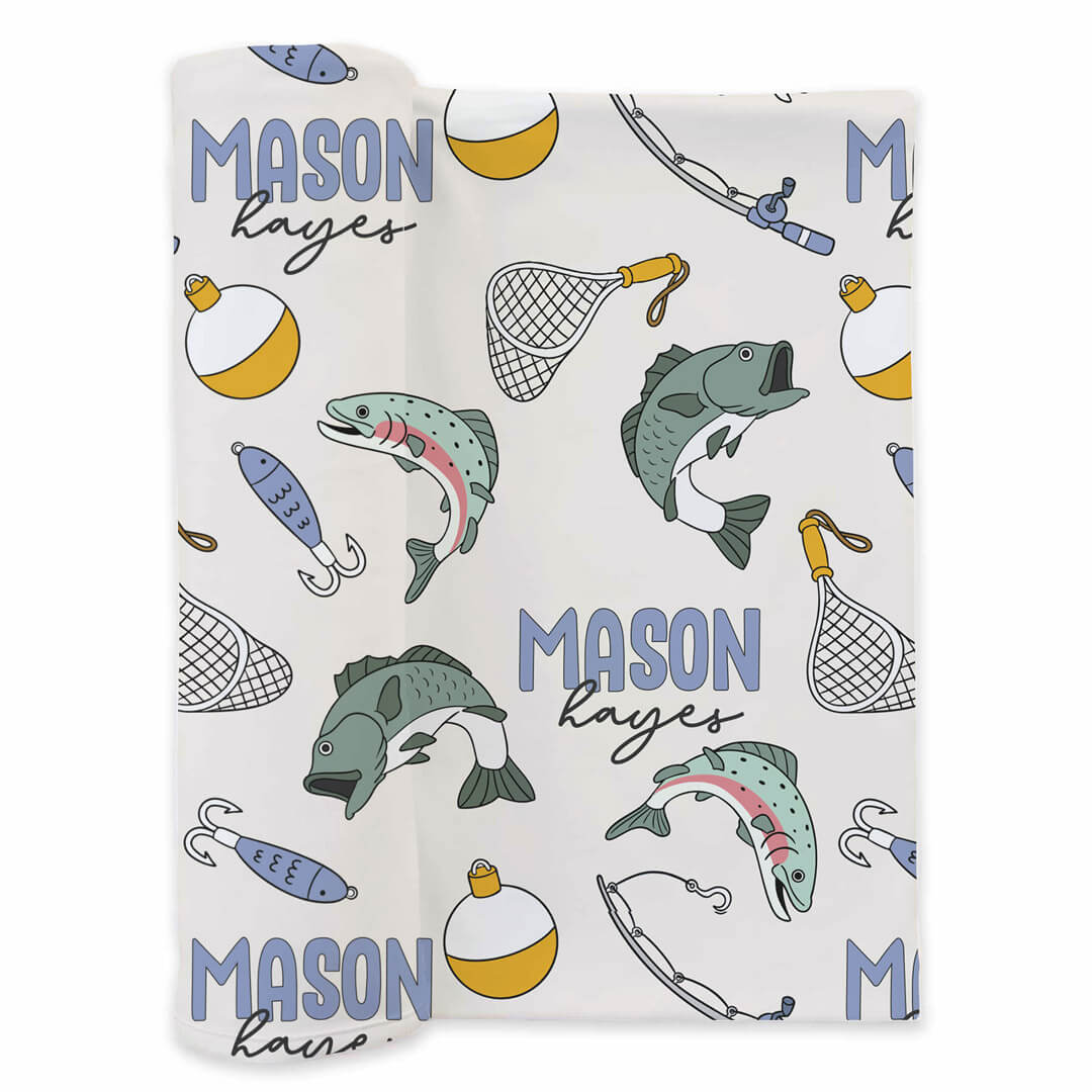  Catch of the Day Personalized Swaddle Blanket、mySite、layawaytickets
