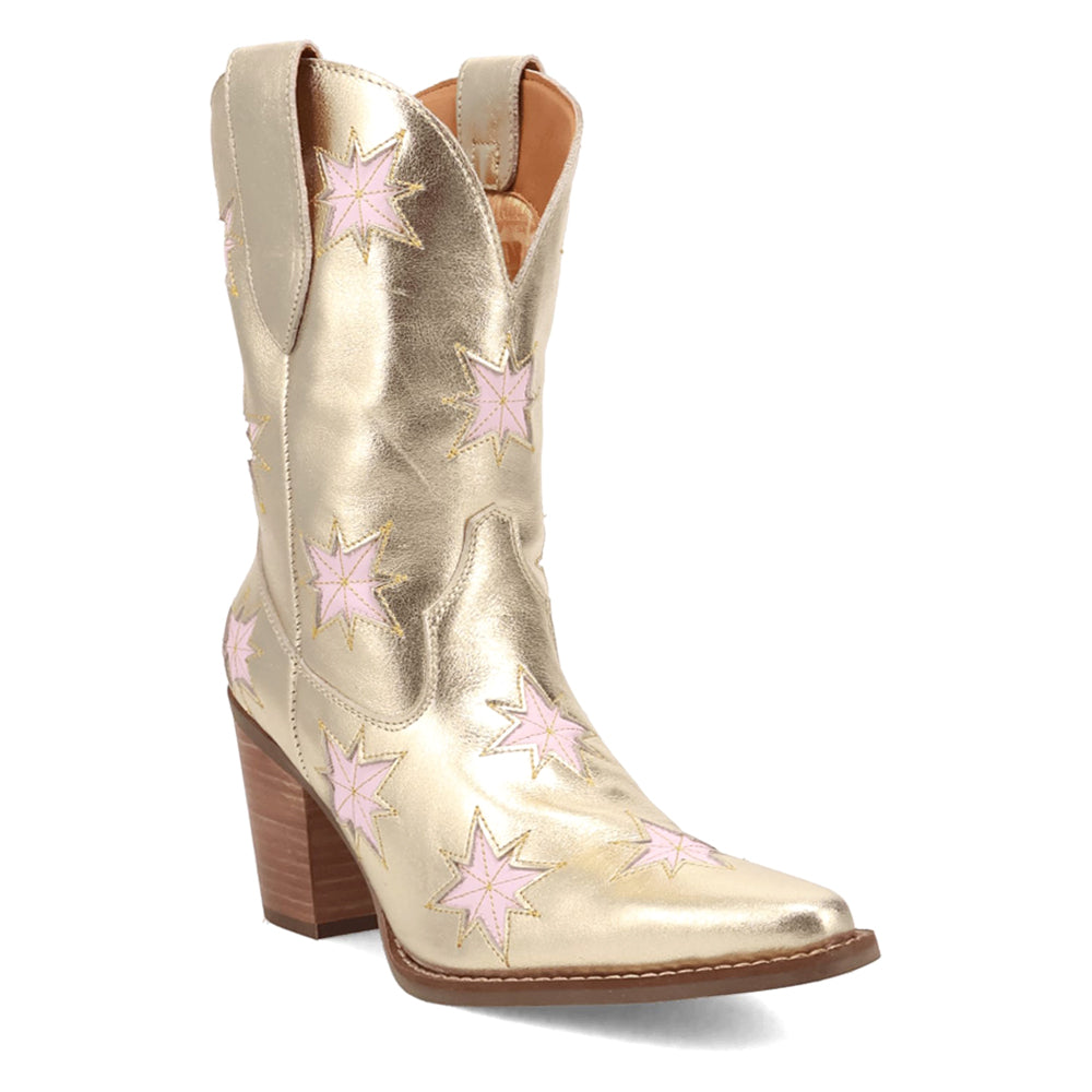 Starburst Metallic Tooled Inlay Snip Toe Pull On Cowboy Booties、mySite、gtrtttuynbv