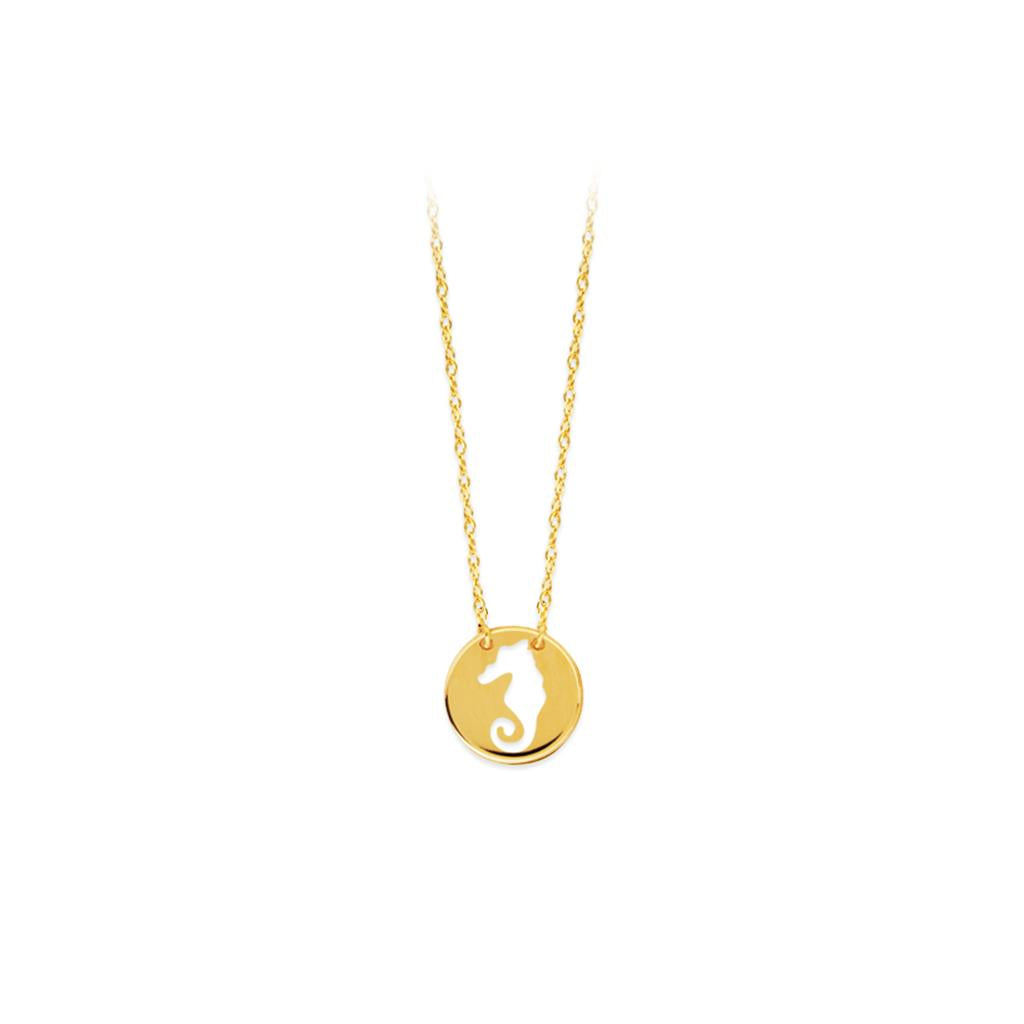 14K Yellow Gold Seahorse Pendant Necklace by Midas Chain、mySite、botmansion