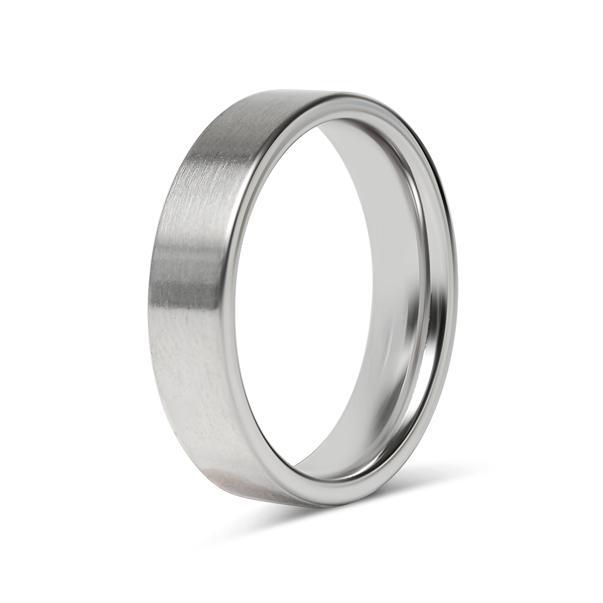Stainless Steel Brushed Flat Edge Blank Ring / CFR7009、mySite、dreamappss