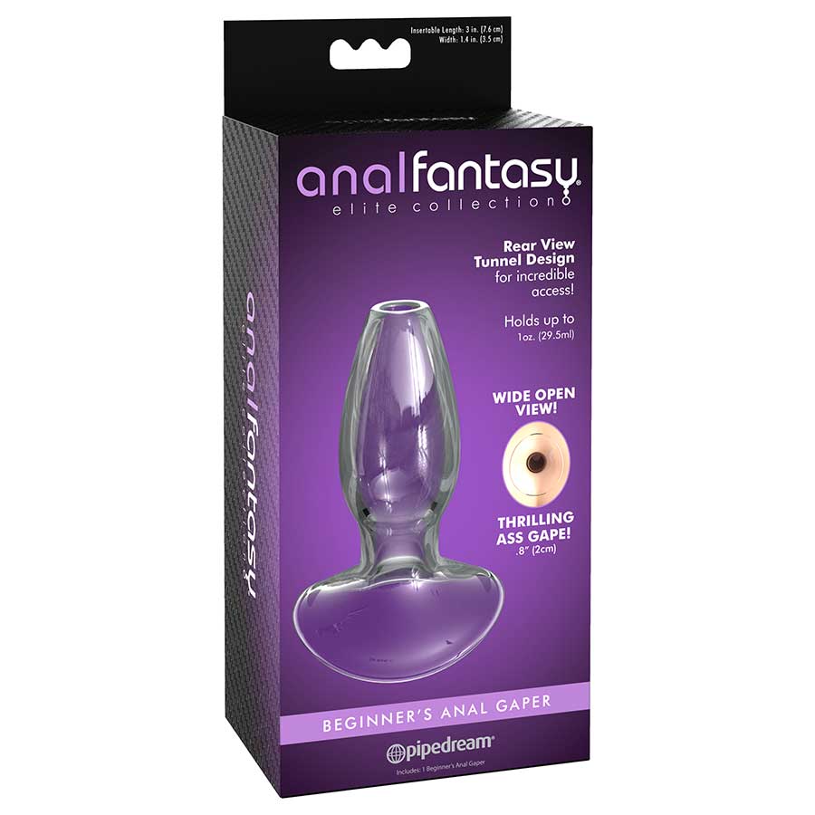 Anal Fantasy Elite Small Anal Gaper Clear Glass Open Tunnel Butt Plug by Pipedream Products、mySite、bottomscart