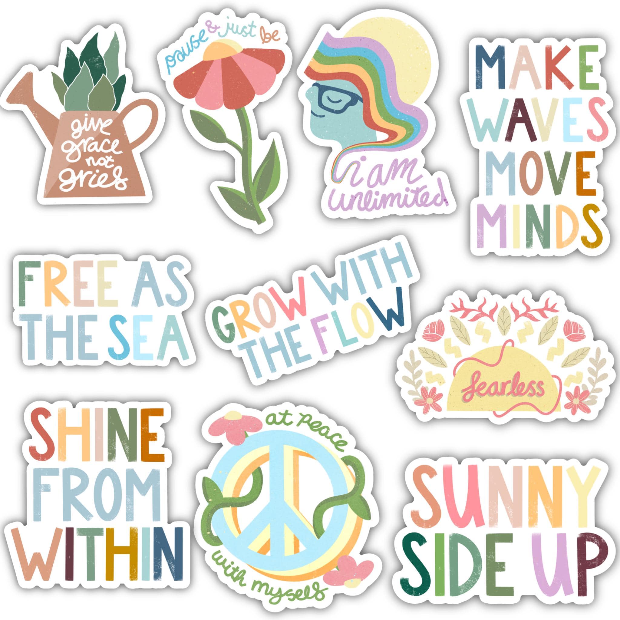  Positivity Sticker 10 Pack - Fearless、mySite、elrpsem3k