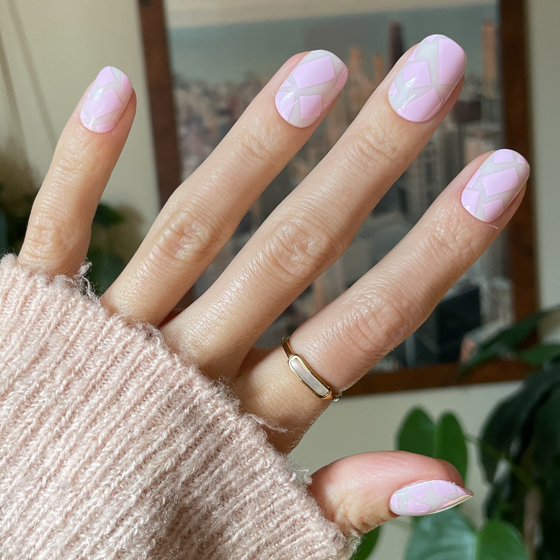 Scattered Squares | Short | Squoval - Tab Press-On、mySite、solidvoid