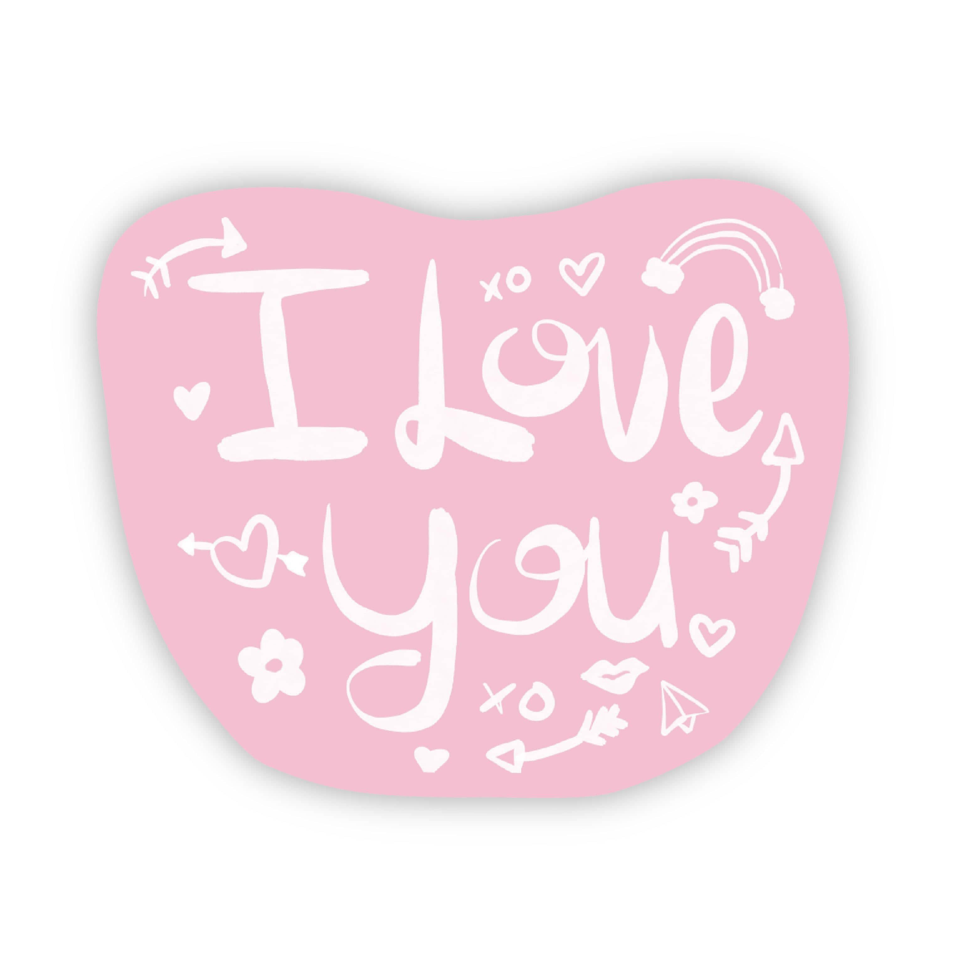  I Love You Pink Sticker、mySite、elrpsem3k