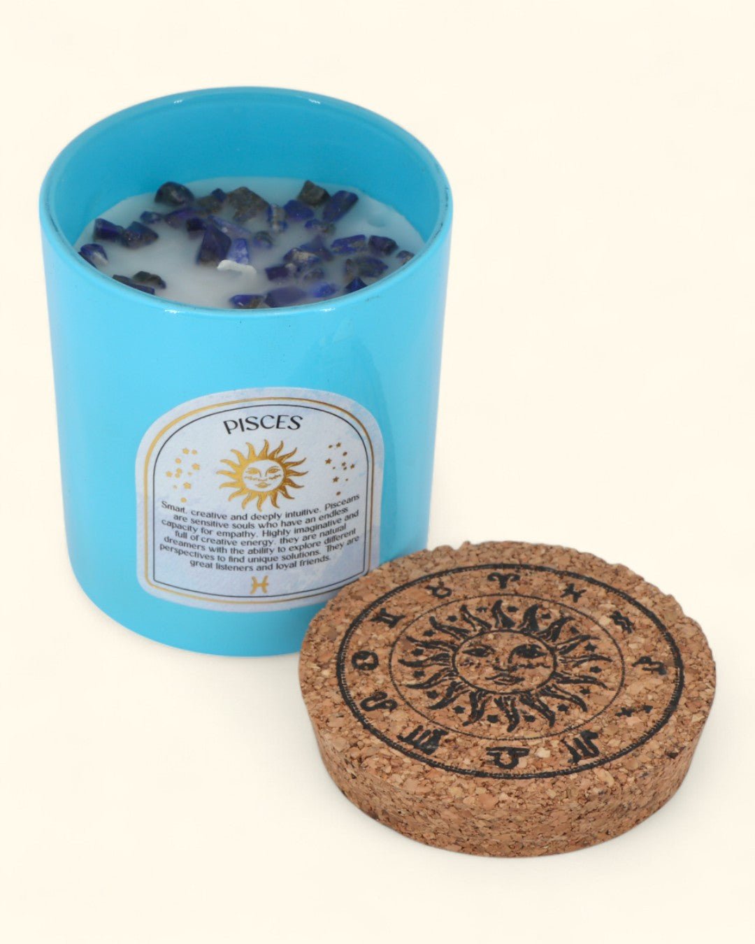 Pisces Zodiac Candle & Crystal Tumblestone Set、mySite、topwebapps