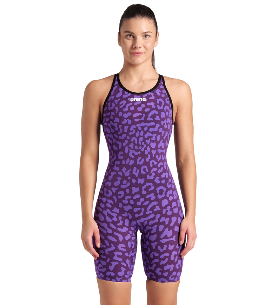 Arena Women's Powerskin Carbon Air2 SL Limited Edition Leopard Closed Back Tech Suit Swimsuit、mySite、noshort